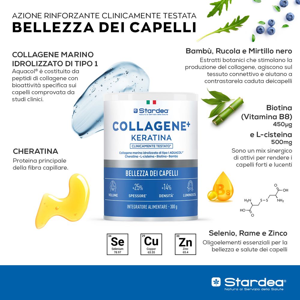 Stardea Collagene + Keratina Polvere - Per la Salute Dei Capelli