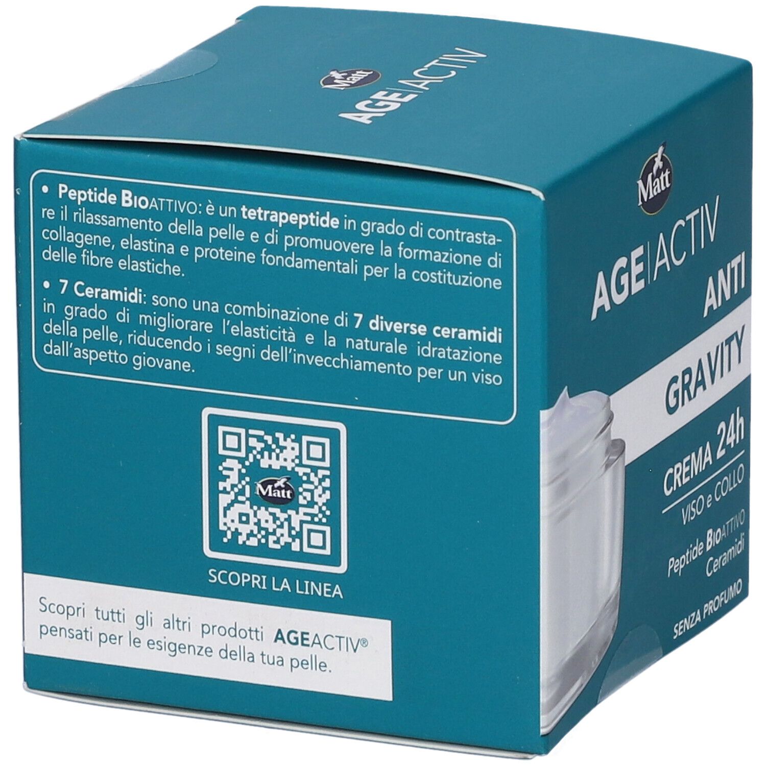 Matt AGE ACTIV Anti Gravity Crema 24h: Peptide Bioattivo e 7 Ceramidi per una pelle giovane.