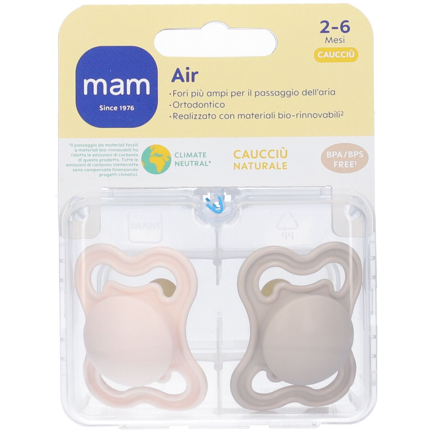 MAM Air Succhietto in Caucciù 2-6 Mesi Colorazione Neutra