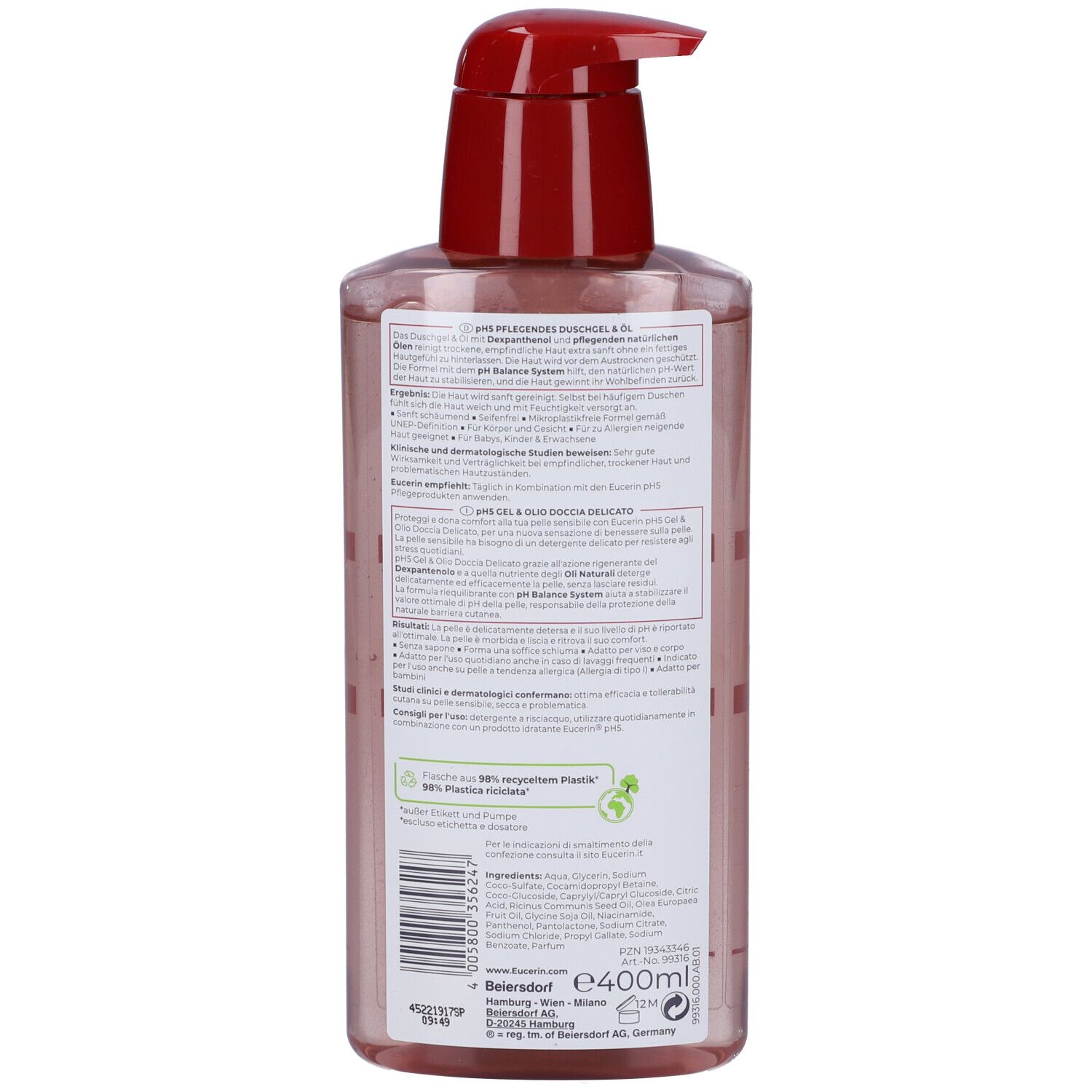 Eucerin Gel & Olio Doccia Delicato 400ml