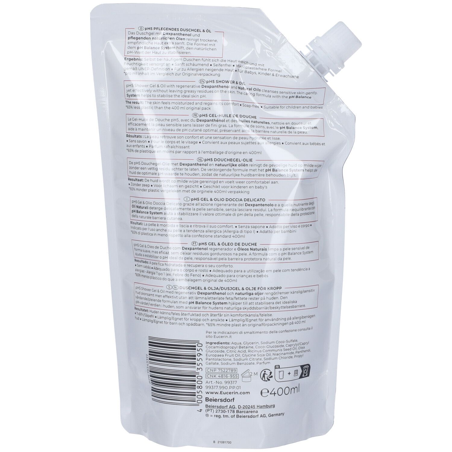 Eucerin Gel & Olio Doccia Delicato REFILL