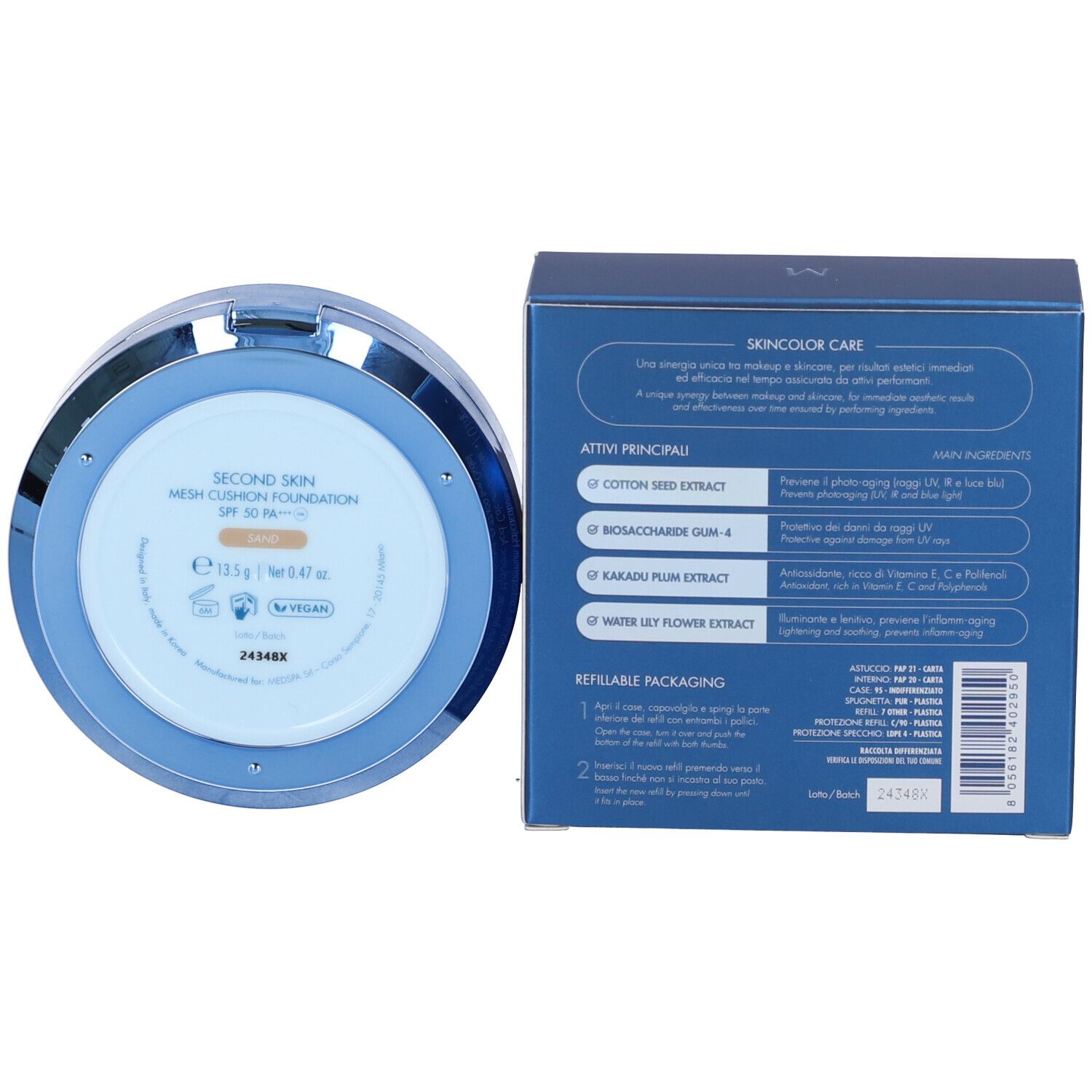 Miamo Second Skin Mesh Cushion Foundation Fondotinta Tonalitá Sand