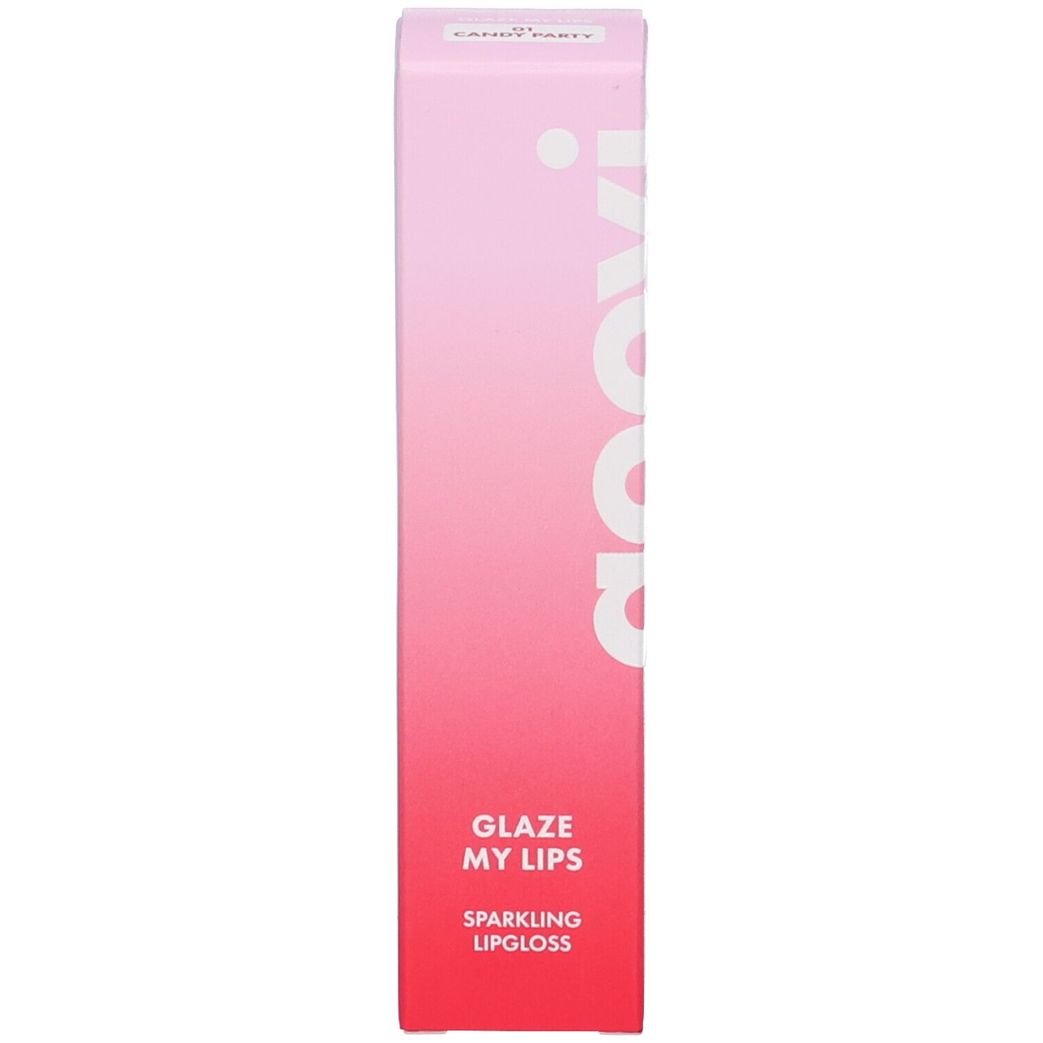 Confezione rosa con testo. Il nome del marchio è visibile. Lo sfondo è bianco.