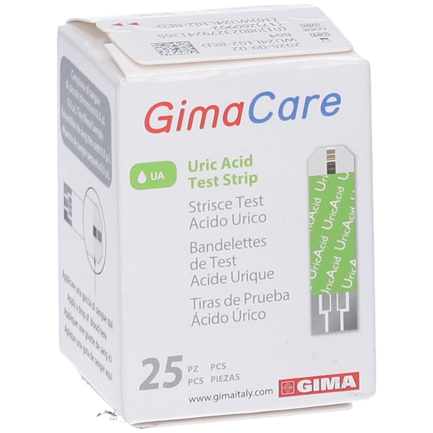 GIMA Strisce Acido Urico In Flaconcino Per Monitor Multiparametrico Gimacare