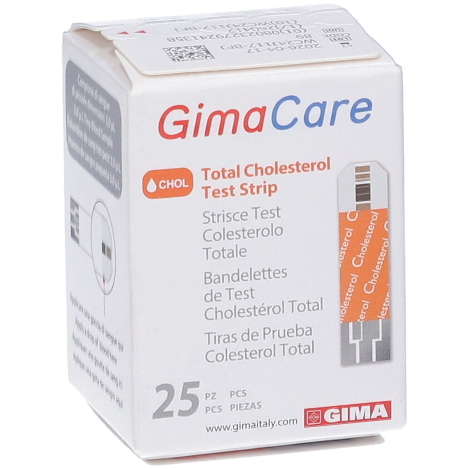 GIMA Strisce Colesterolo In Flaconcino Per Per Monitor Multiparametrico Gimacare