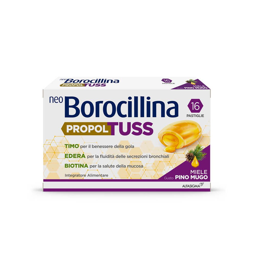 NeoBorocillina Propoltuss Integratore Pastiglie per Tosse e Mal di Gola