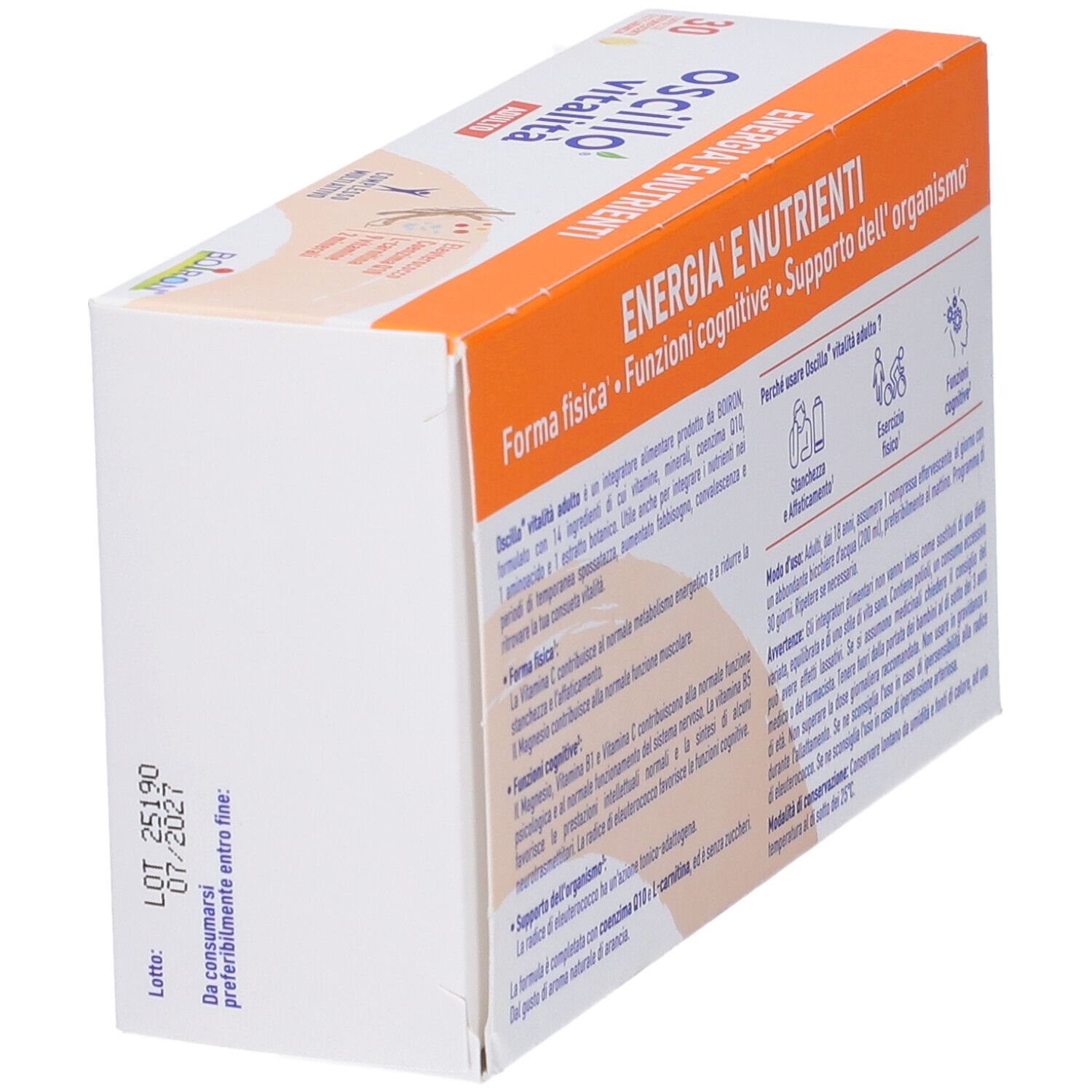 Scatola vista dal basso. Testo e data di scadenza. Marchio Boiron.