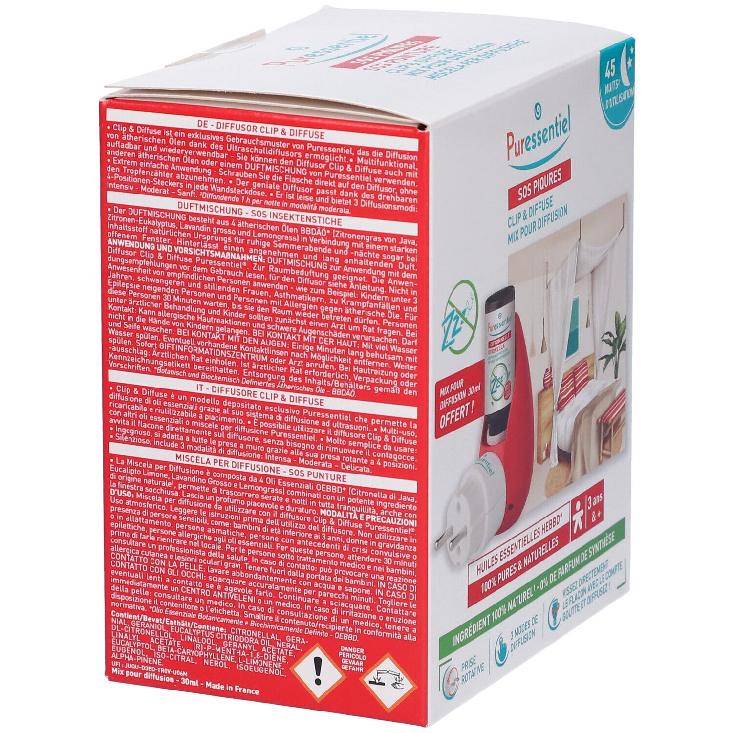 Puressentiel SOS Punture Clip & Diffuse Diffusore + Miscela per Diffusione in Omaggio