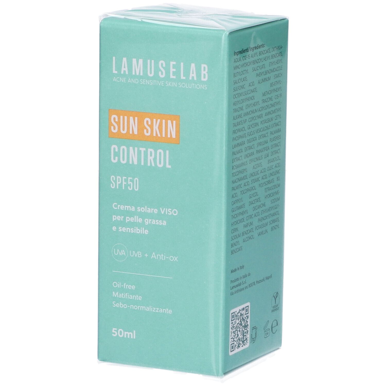 Lamuselab Sun Skin Control Crema Solare Viso SPF50
