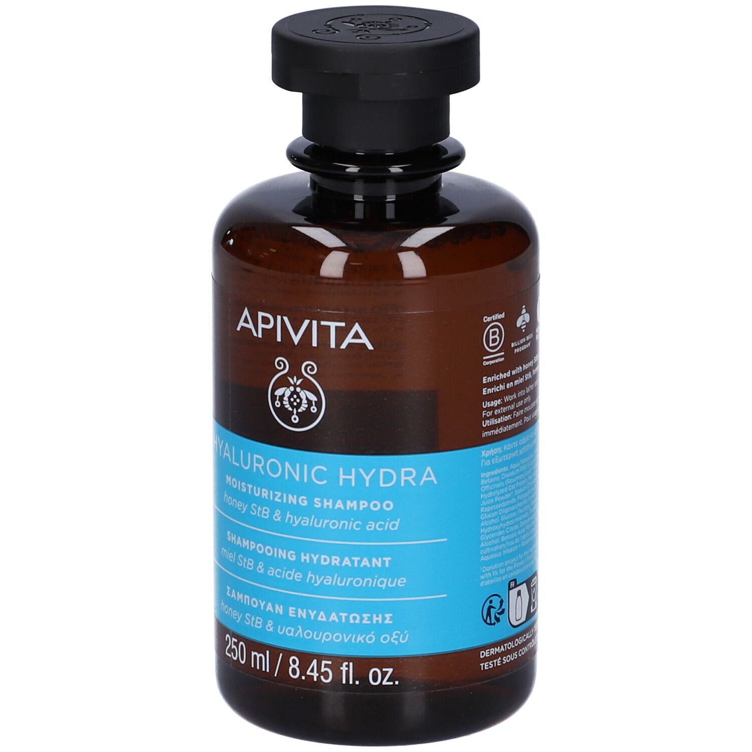 APIVITA Hyaluronic Hydra Shampoo Idratante 250ml con Miele StB e Acido Ialuronico