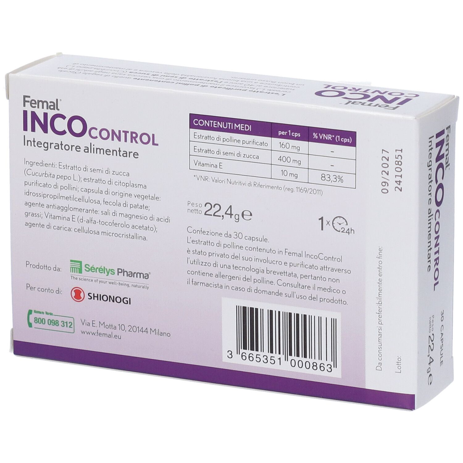 Shionogi Femal INCOcontrol Capsule