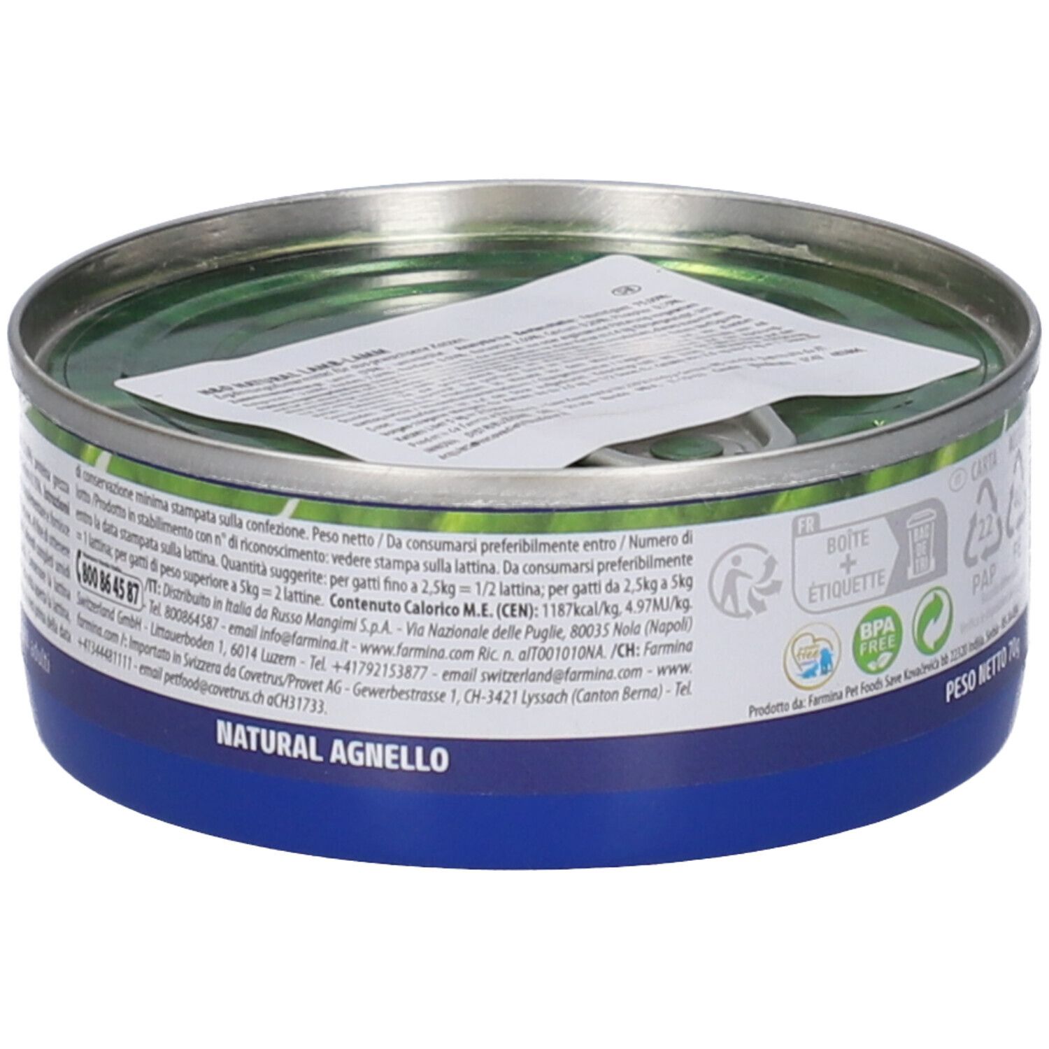 Scatola di cibo per cani N&D Natural Pollo, 70g.