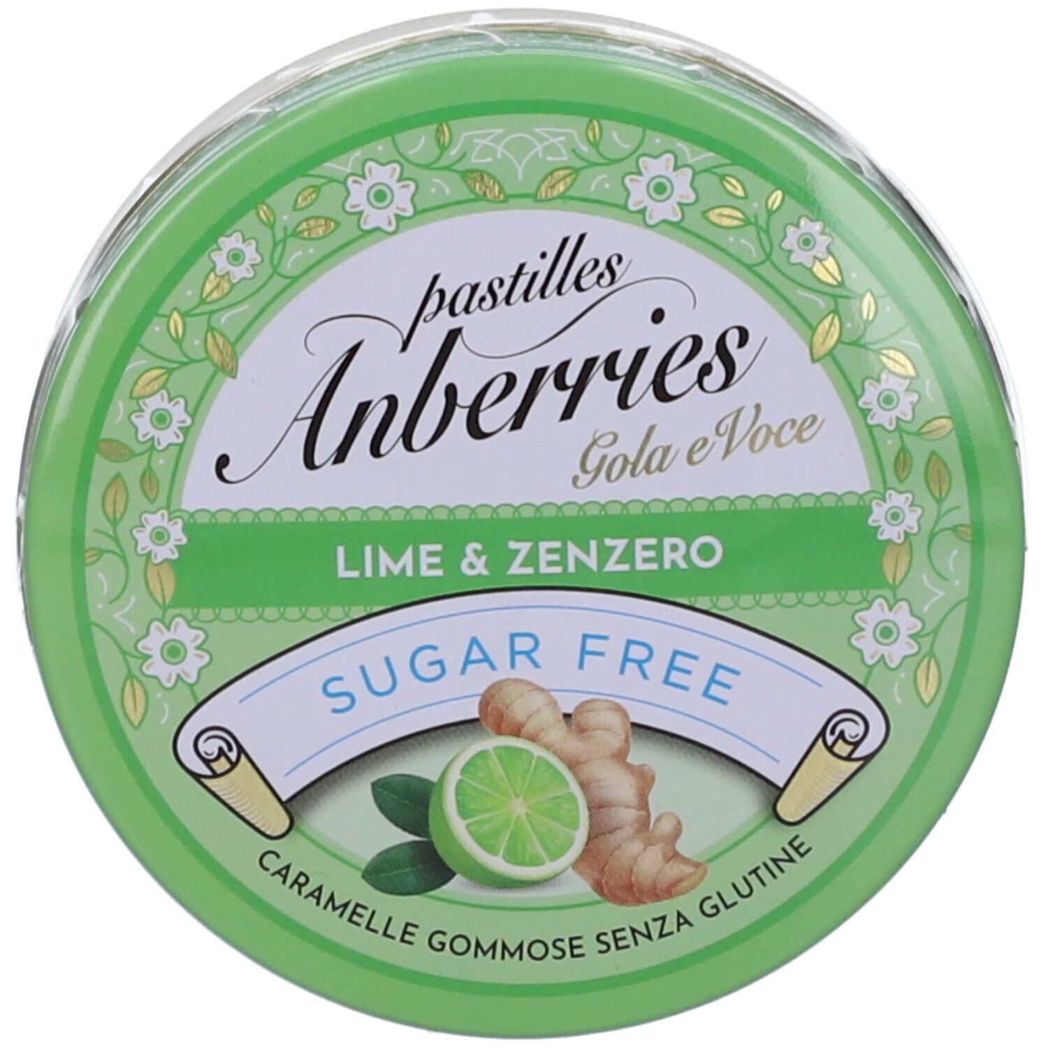 Pastiglie Anberriers  Gola e Voce Lime & Zenzero