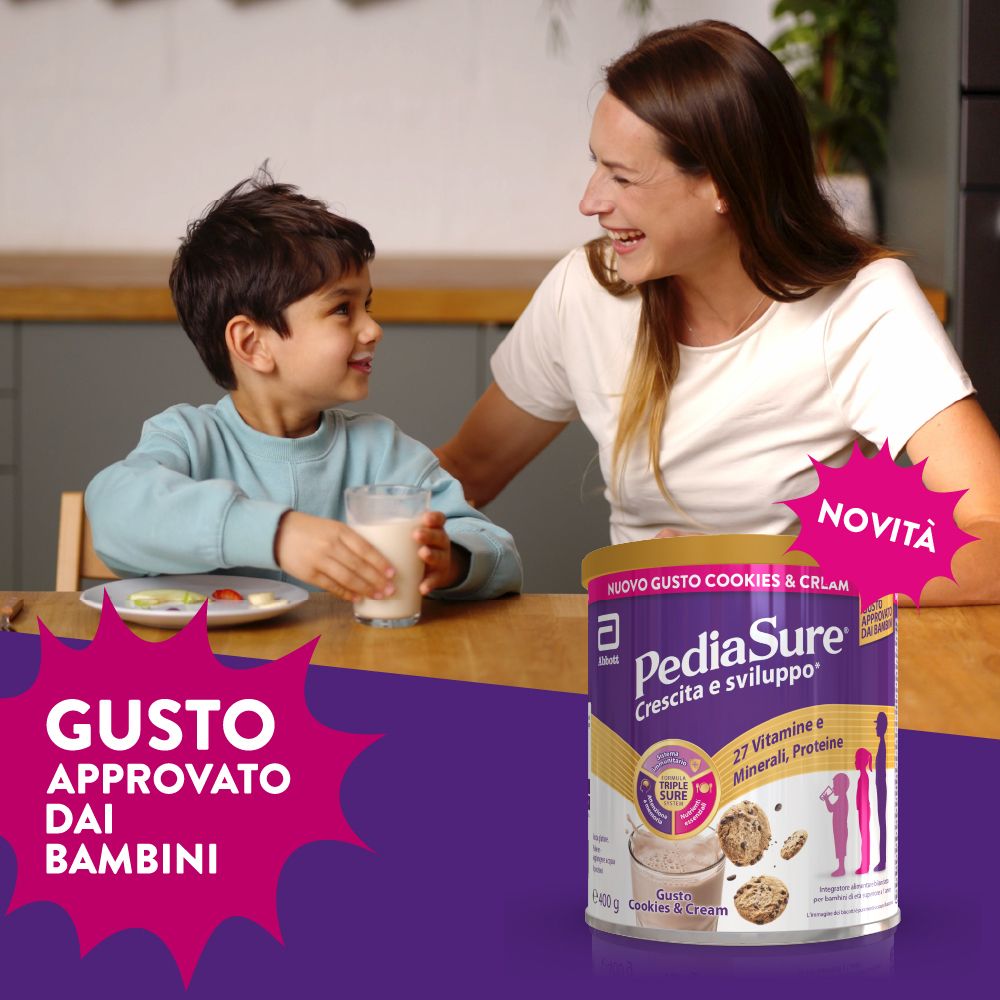 Pediasure Crescita&Sviluppo Integratore Bambini polvere Cookies