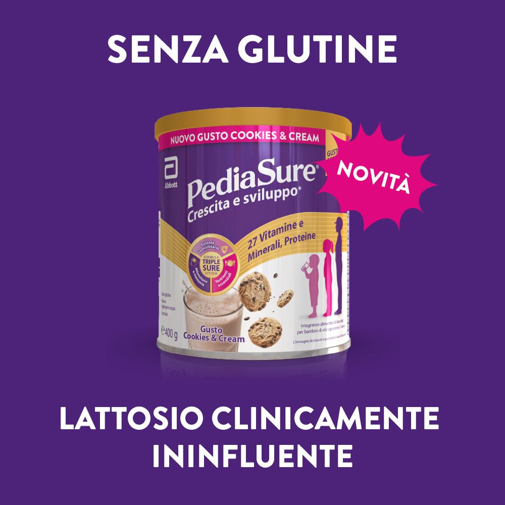 Pediasure Crescita&Sviluppo Integratore Bambini polvere Cookies