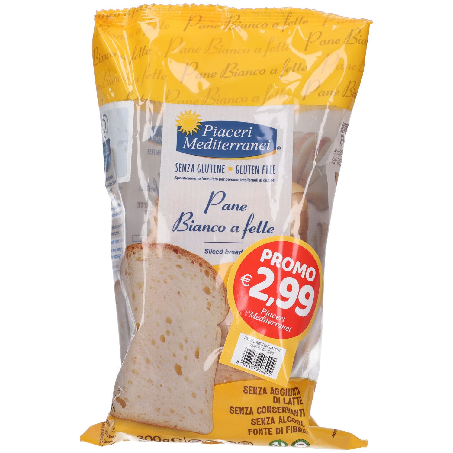 Piaceri Mediterranei Pane Bianco a Fette Senza Glutine