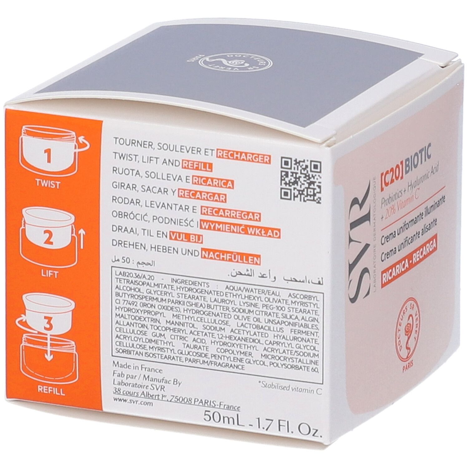 Confezione [C20] BIOTIC REFILL. Testo: 50ml - 1.7 Fl. Oz. Ingredienti.