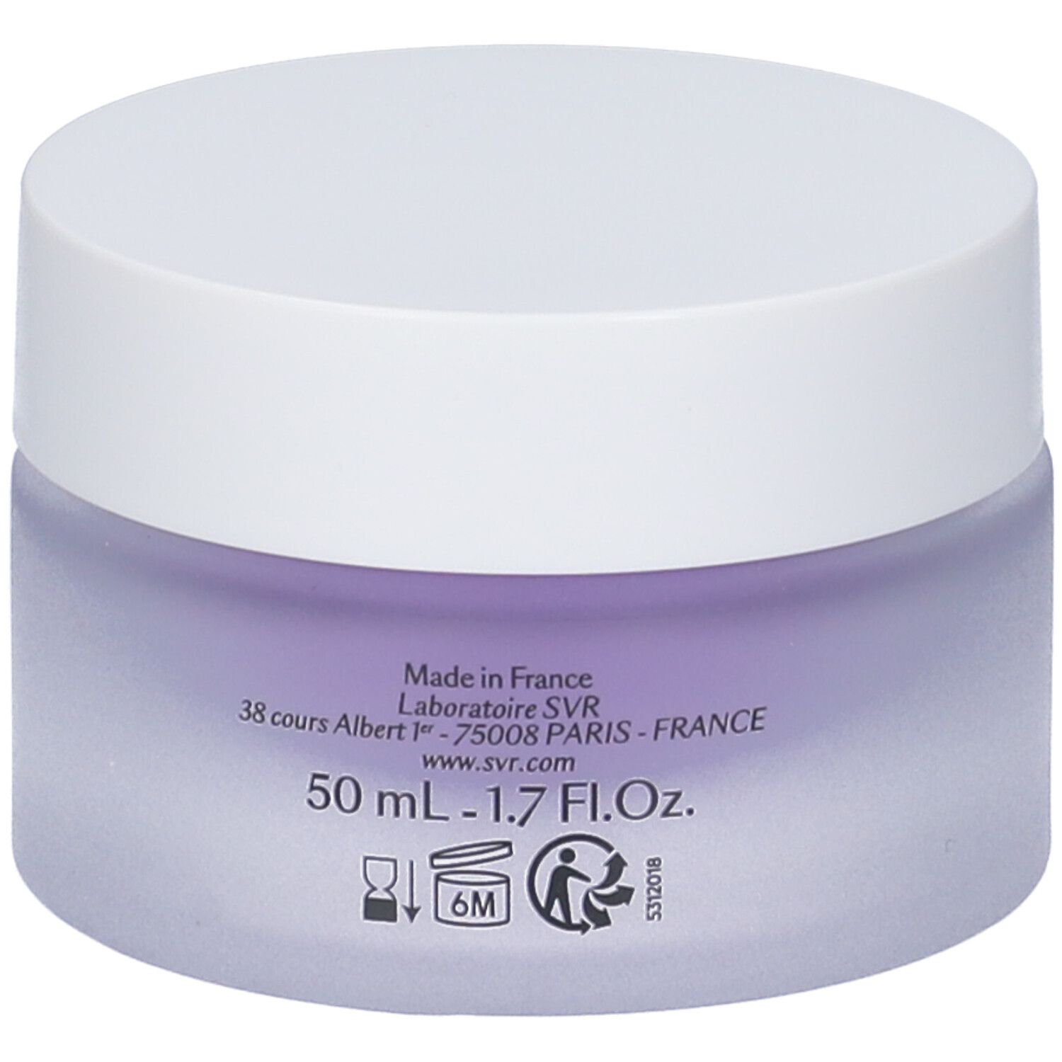 Vaso di crema con coperchio bianco. Scritta: [PEPTI] BIOTIC, Gel-mat retexturisant lissant, Smoothing retexturising matt gel.