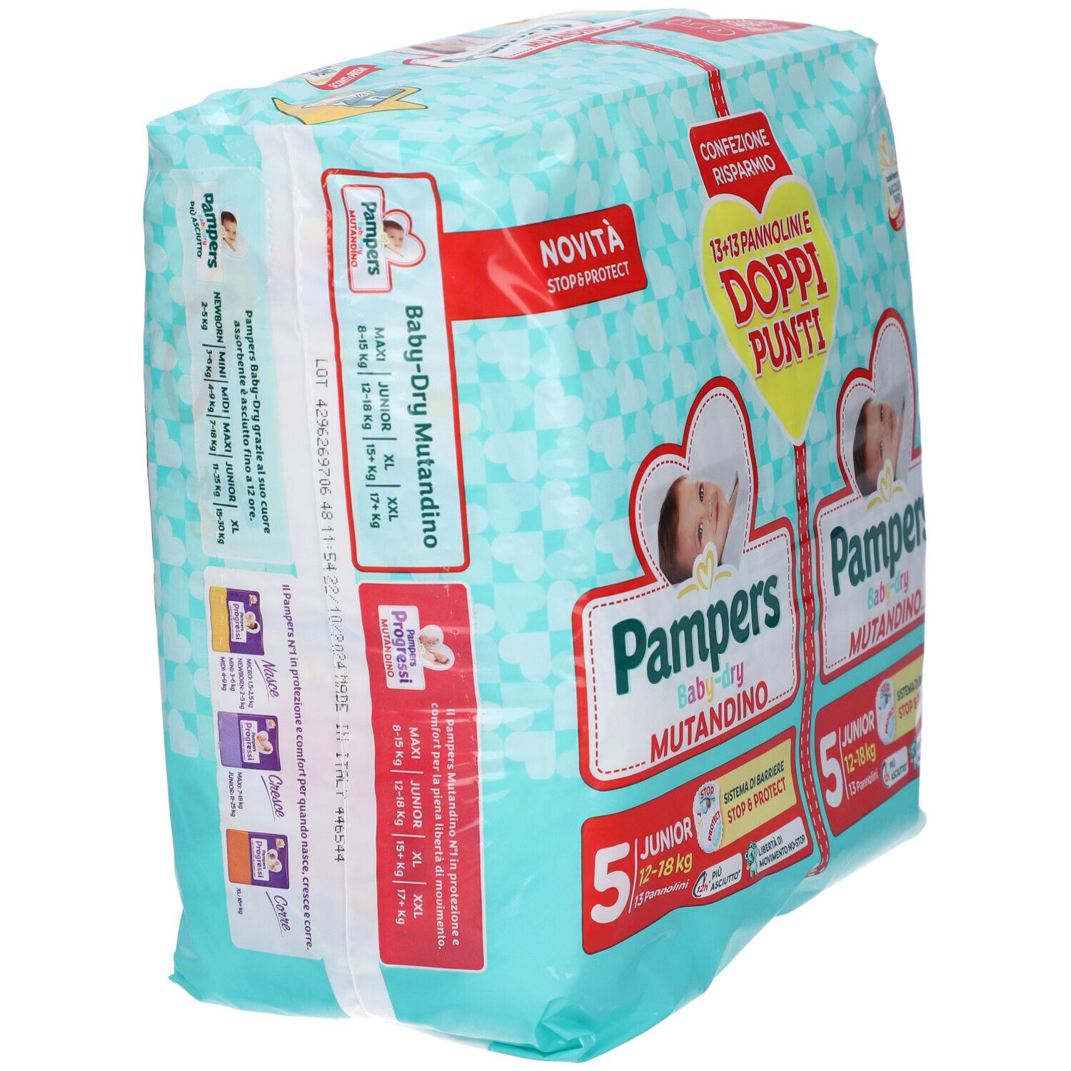 Pampers Baby Dry Mutandino Pannolini Taglia 5 Junior 12/18 Kg Confezione Risparmio