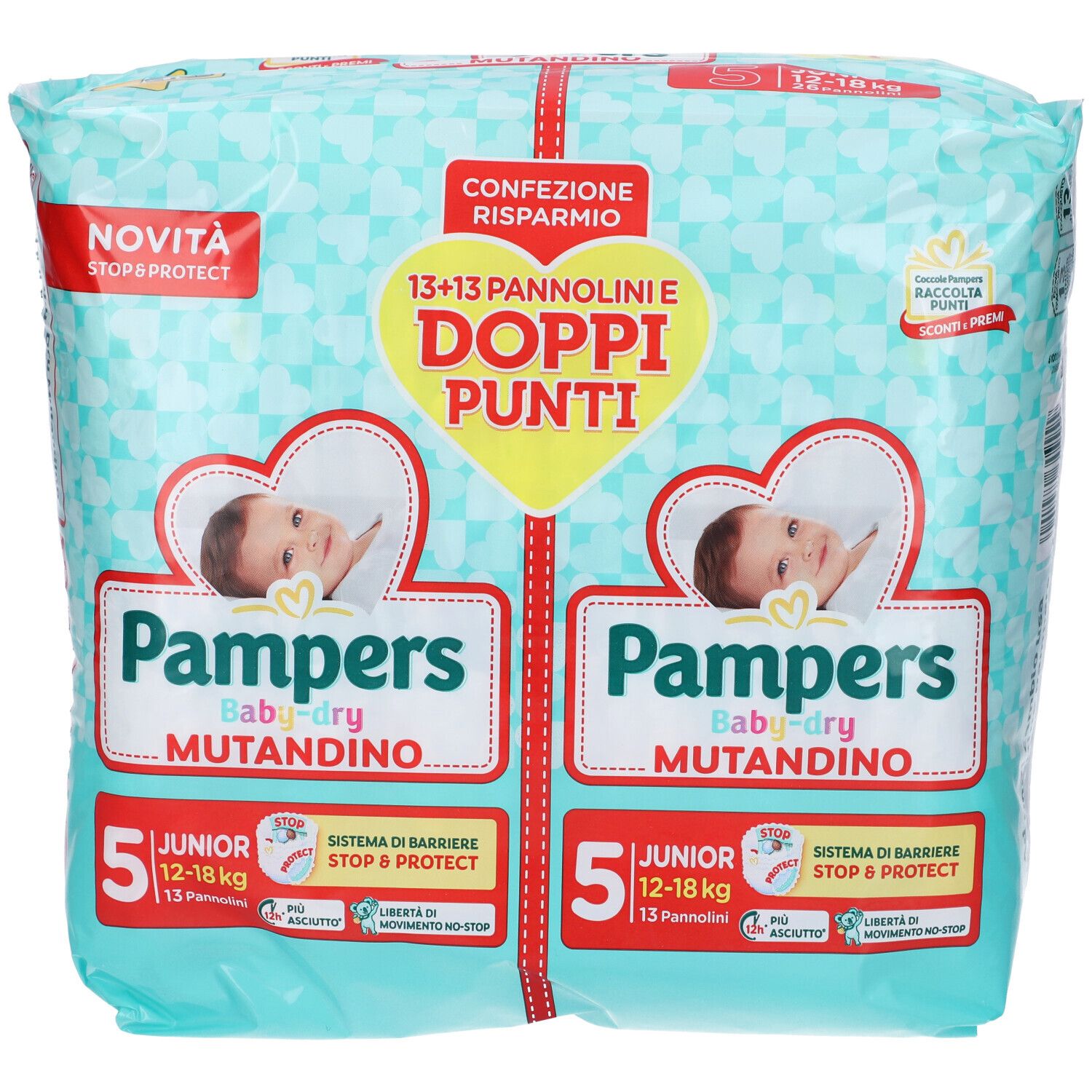 Pampers Baby Dry Mutandino Pannolini Taglia 5 Junior 12/18 Kg Confezione Risparmio