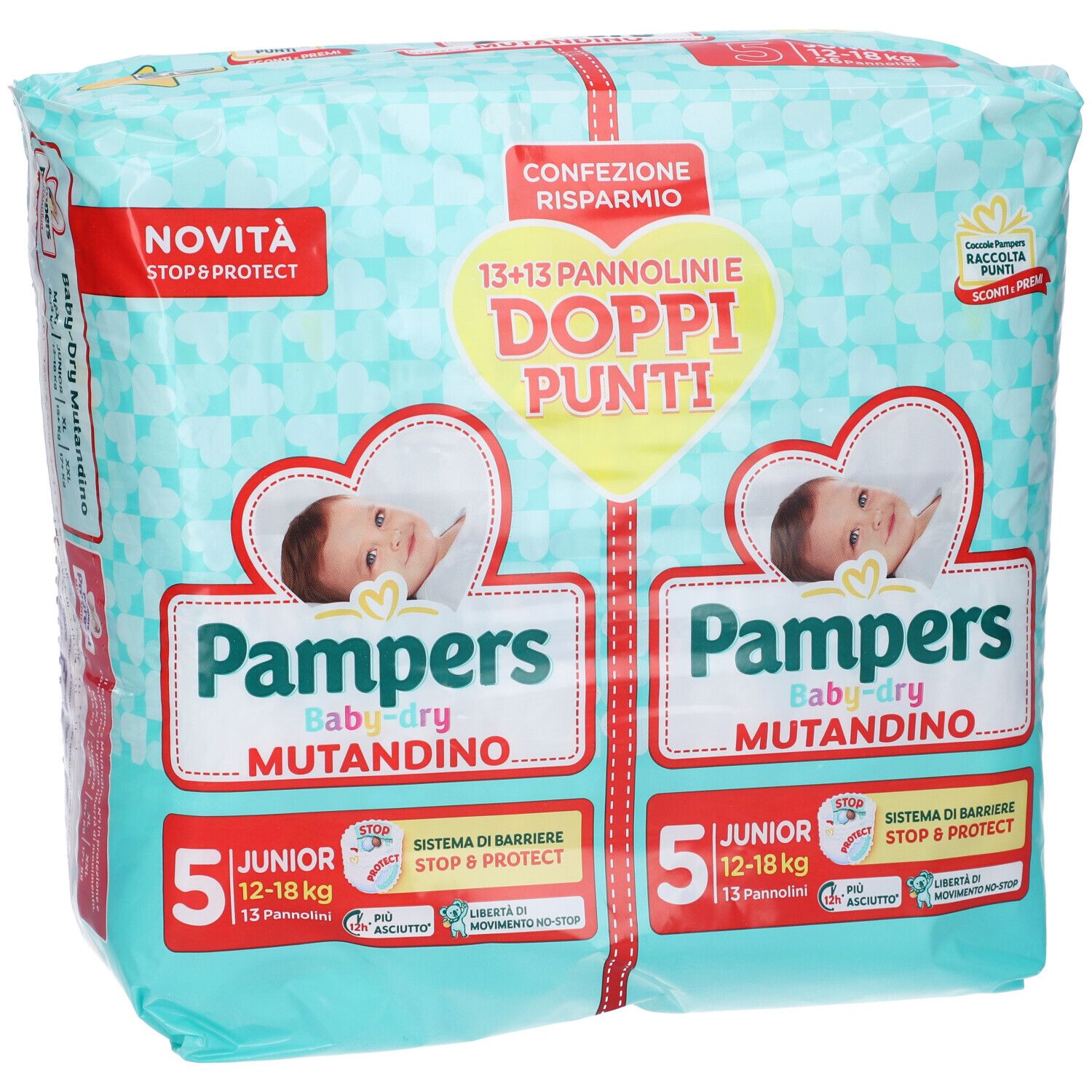 Pampers Baby Dry Mutandino Pannolini Taglia 5 Junior 12/18 Kg Confezione Risparmio