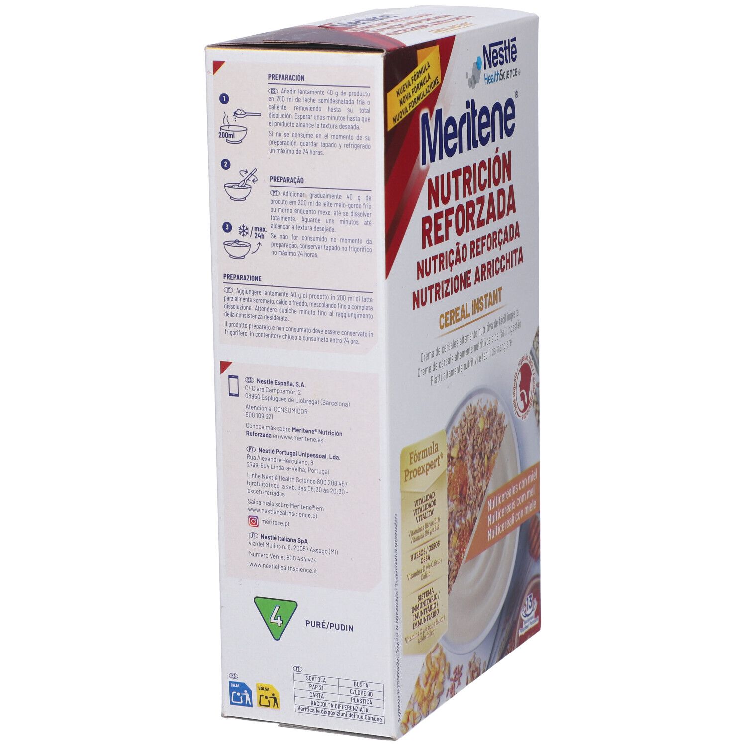 Meritene Cereal Instant Crema Istantanea 8 Cereali e Miele