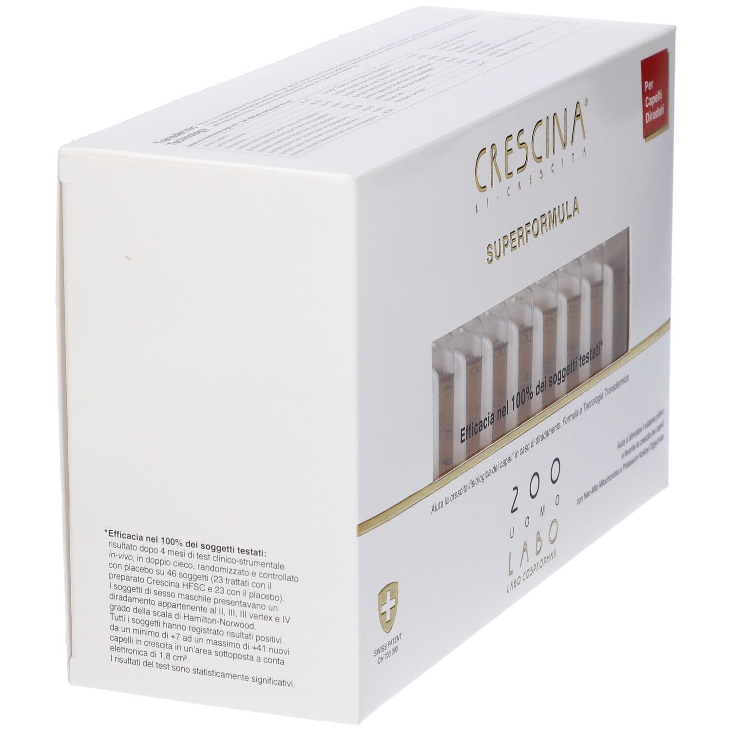 Crescina Ri Crescita Super Formula 200 Uomo 40 Fiale 3,5 ml