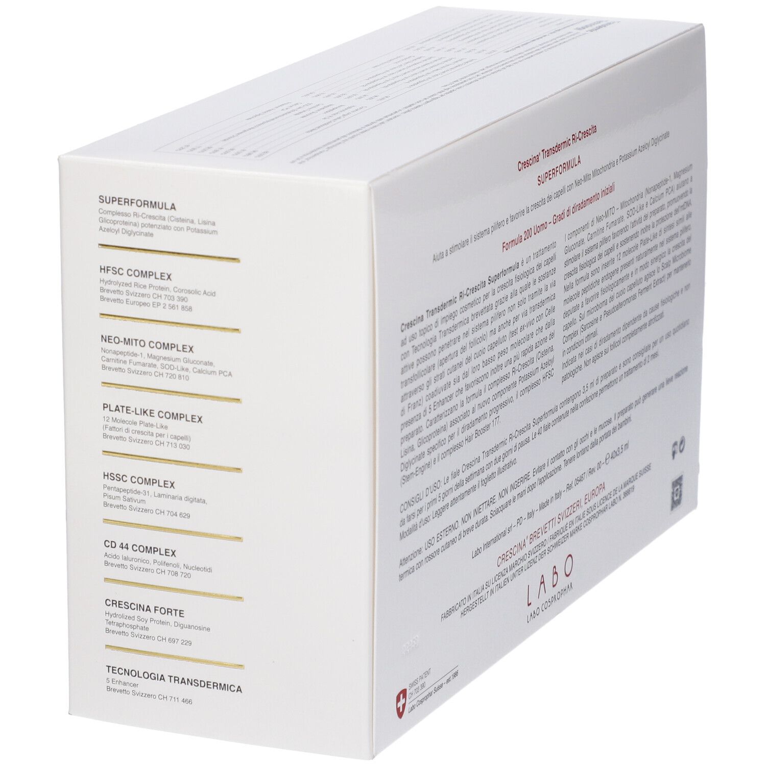 Crescina Ri Crescita Super Formula 200 Uomo 40 Fiale 3,5 ml