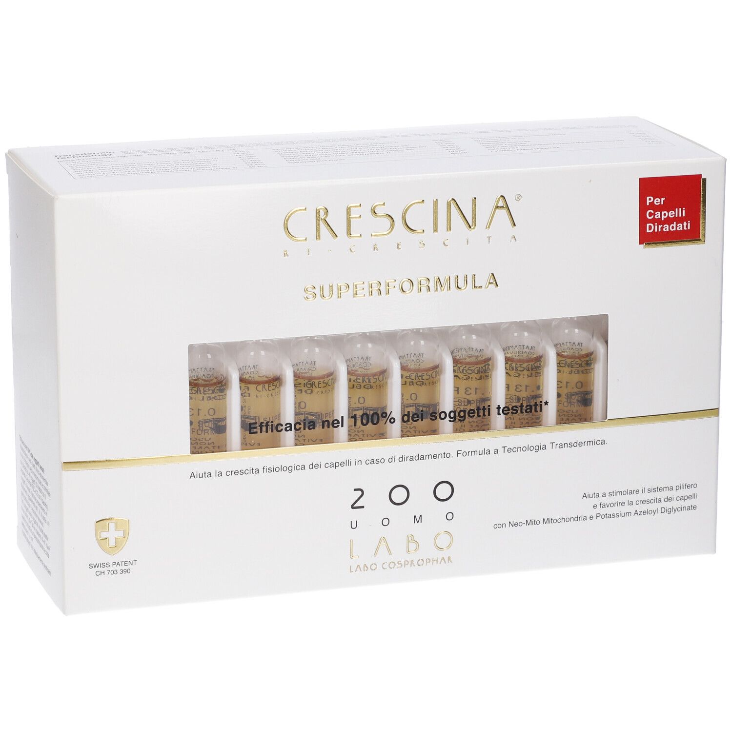 Crescina Ri Crescita Super Formula 200 Uomo 40 Fiale 3,5 ml
