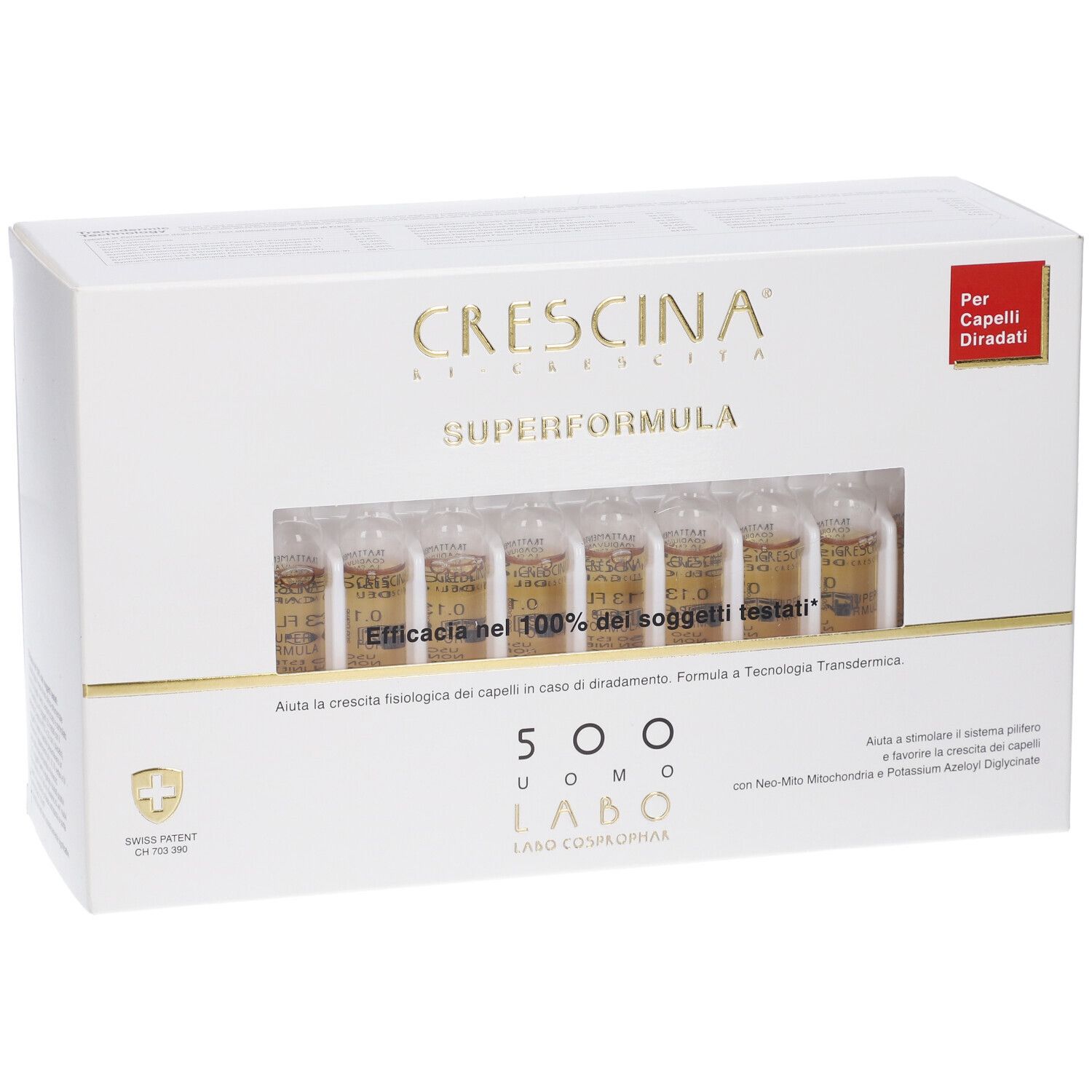Crescina Ri Crescita Super Formula 500 Uomo 40 Fiale 3,5 ml