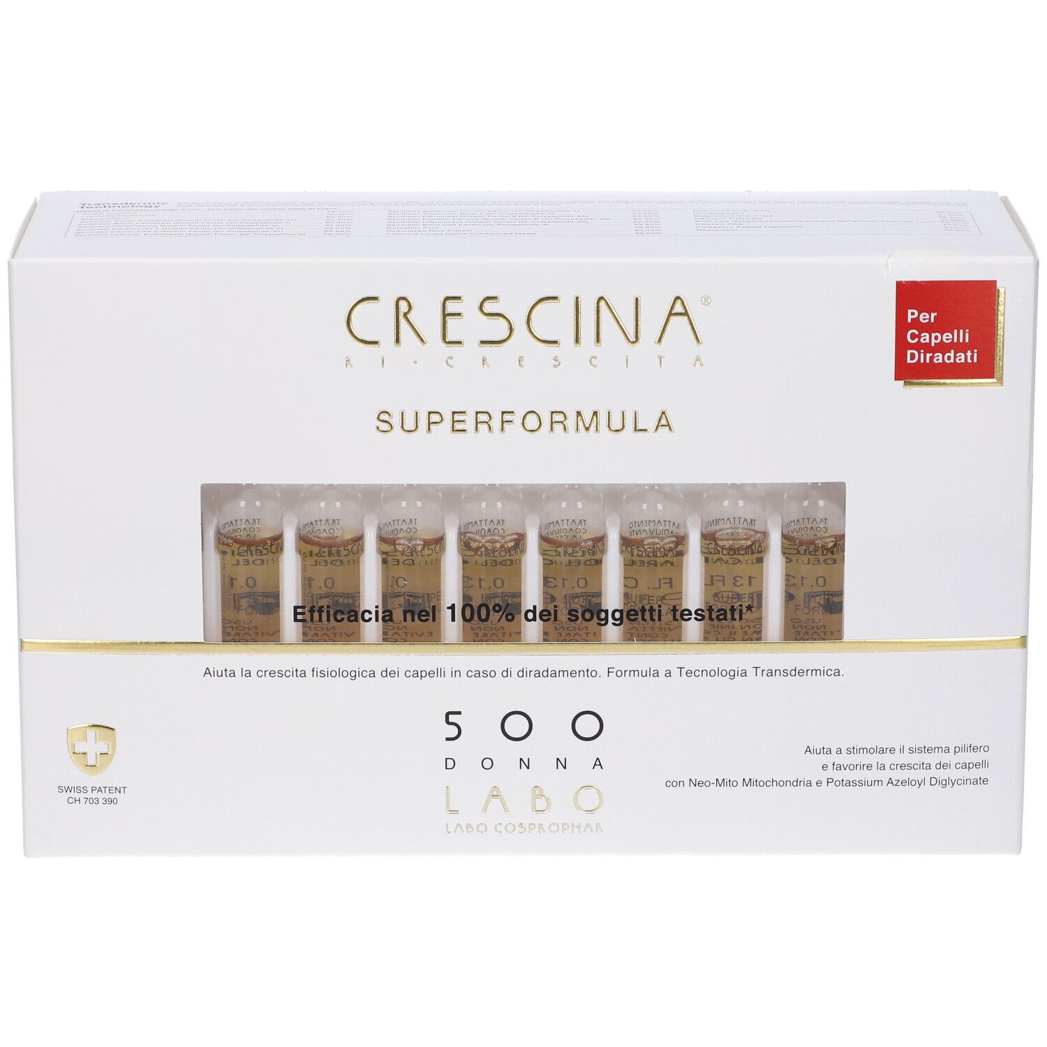 Crescina Ri Crescita Super Formula 500 Donna 40 Fiale 3,5 ml
