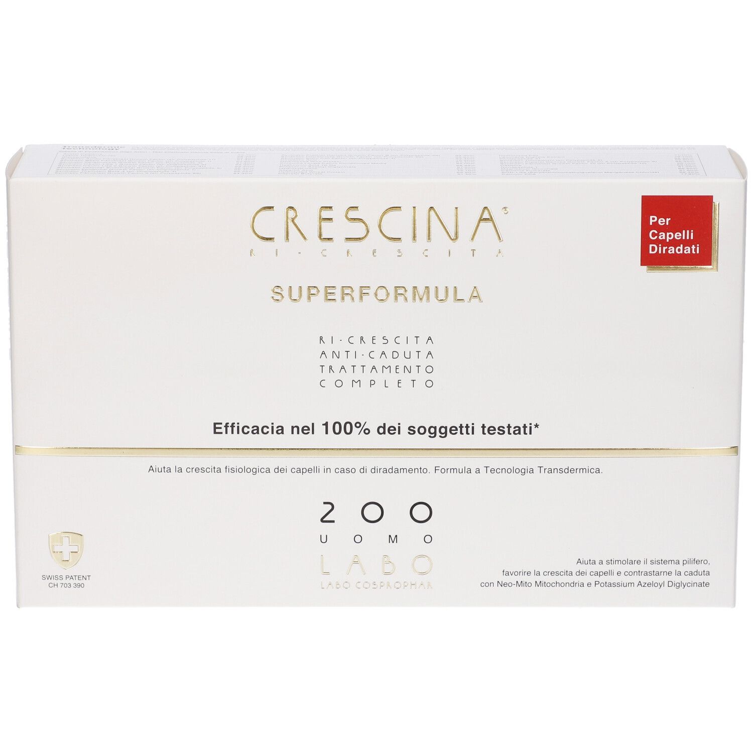 Crescina Ri Crescita Super Formula 200 Uomo Tc 10+10 Fiale 3,5 ml