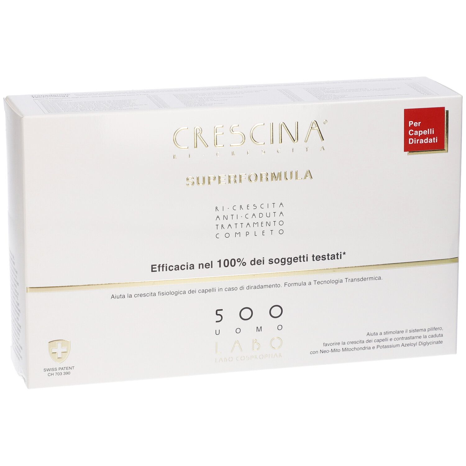 Crescina Ri Crescita Super Formula 500 Uomo Tc 10+10 Fiale 3,5 ml