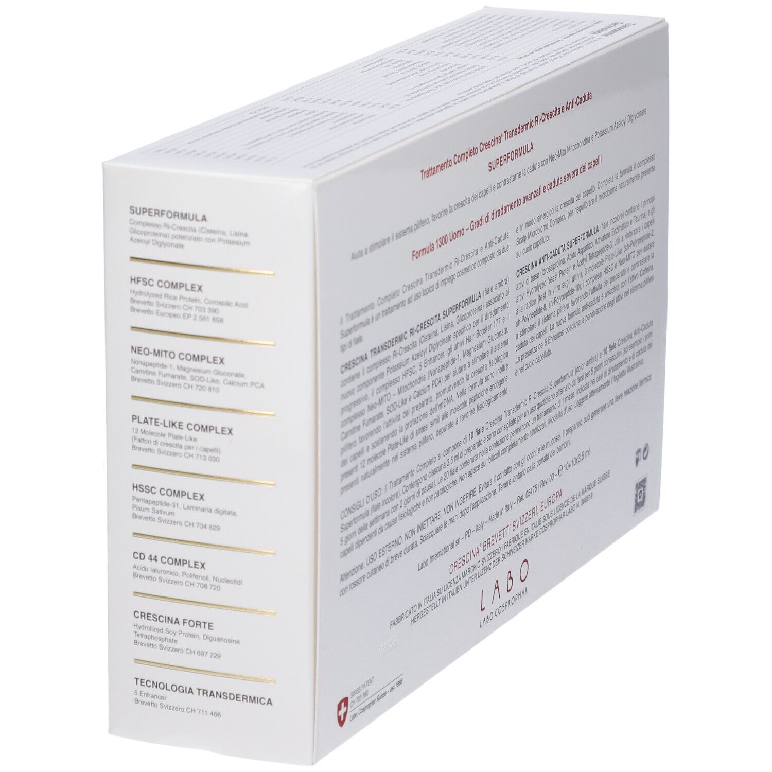 Crescina Ri Crescita Super Formula 1300 Uomo Tc 10+10 Fiale 3,5 ml