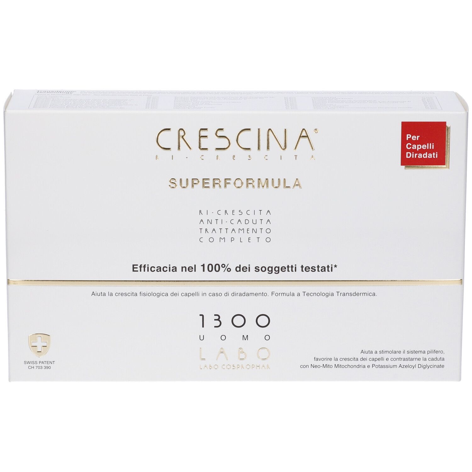 Crescina Ri Crescita Super Formula 1300 Uomo Tc 10+10 Fiale 3,5 ml