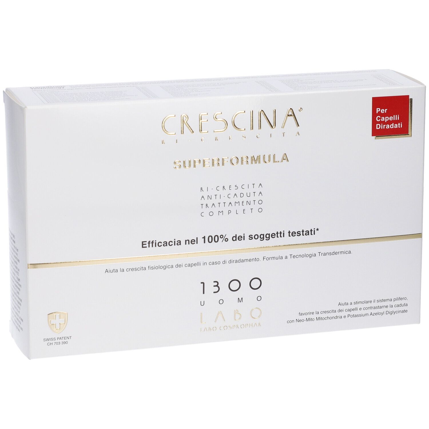 Crescina Ri Crescita Super Formula 1300 Uomo Tc 10+10 Fiale 3,5 ml