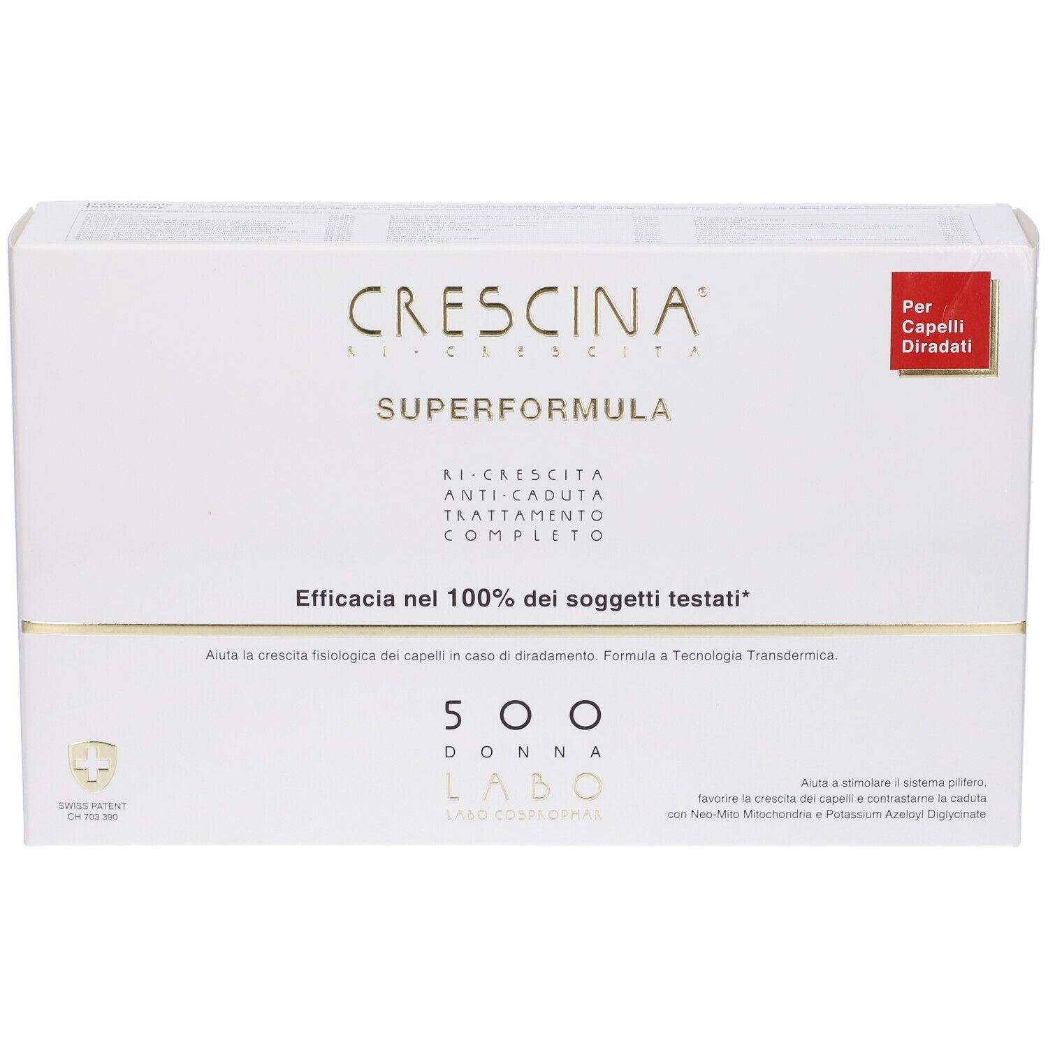 Crescina Ri Crescita Super Formula 500 Donna Tc 10+10 Fiale 3,5 ml