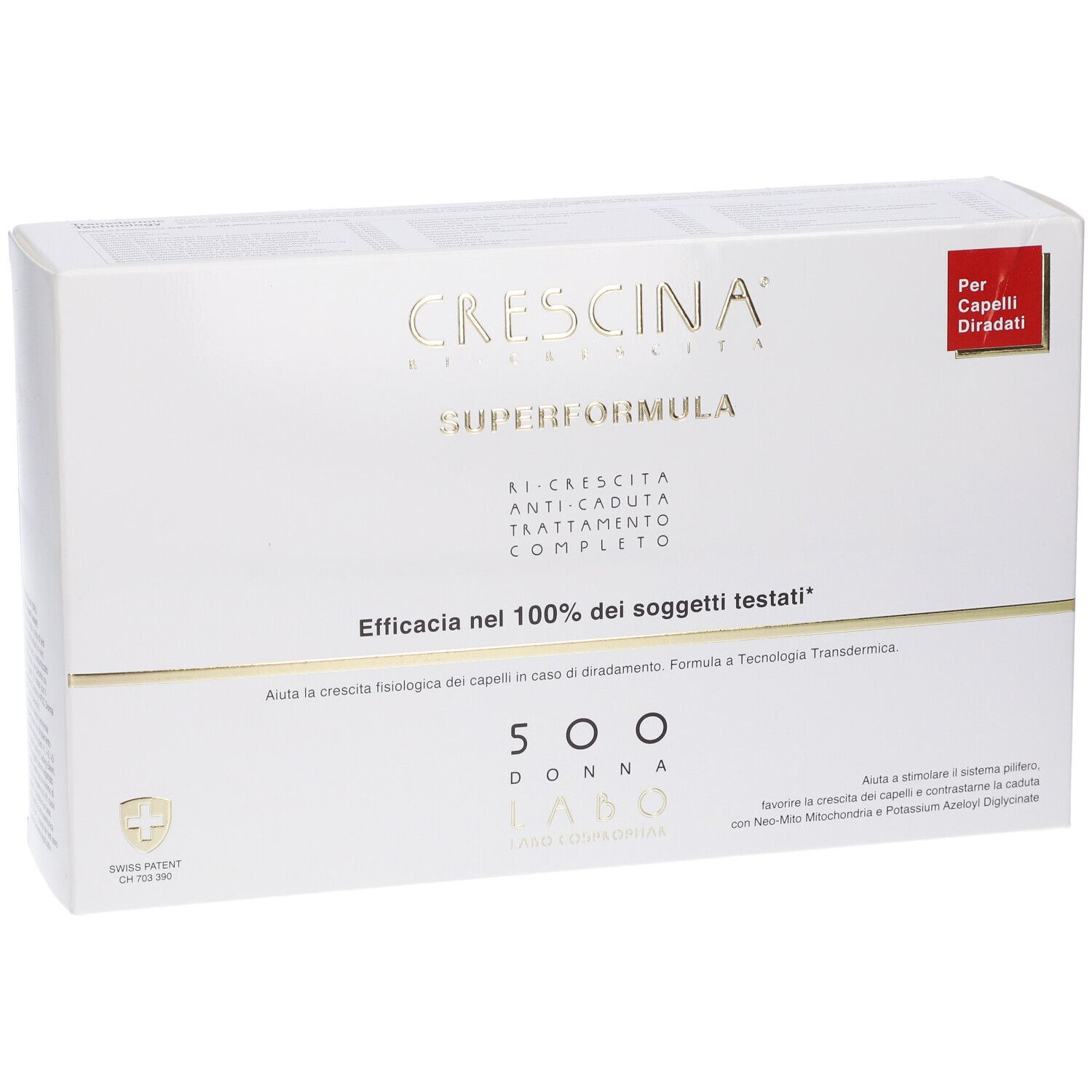 Crescina Ri Crescita Super Formula 500 Donna Tc 10+10 Fiale 3,5 ml