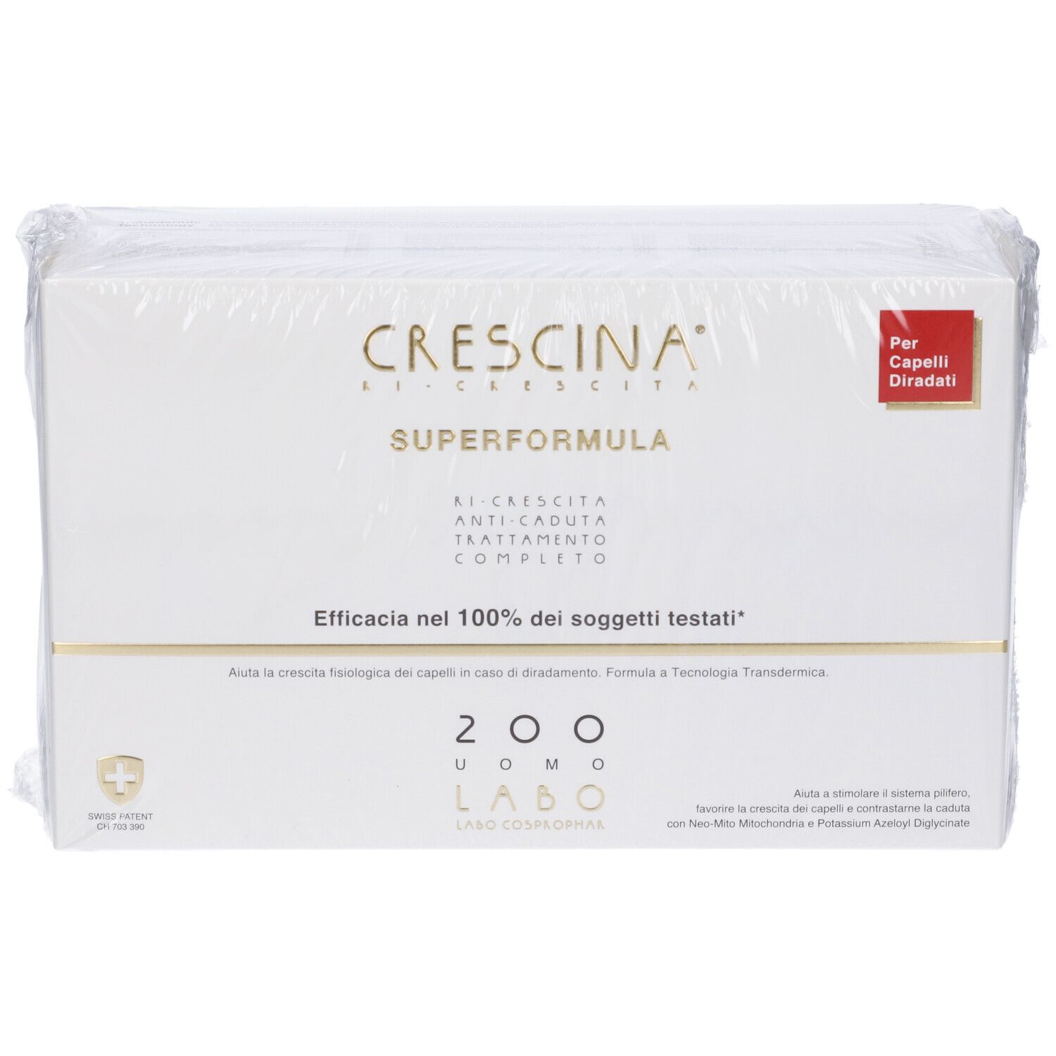 Labo Crescina Ri Crescita Super Formula 200 Uomo Tc 20+20 Fiale 3,5ml