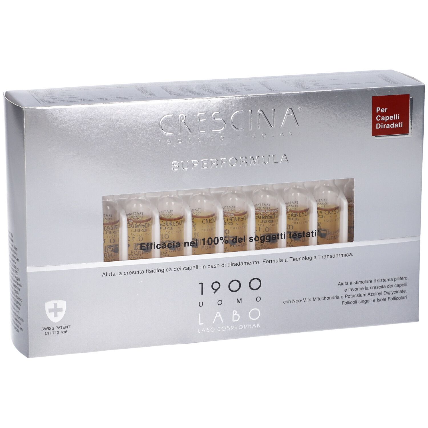 Crescina Isole Follicolari Super Formula 1900 Uomo 20 Fiale 3,5 ml