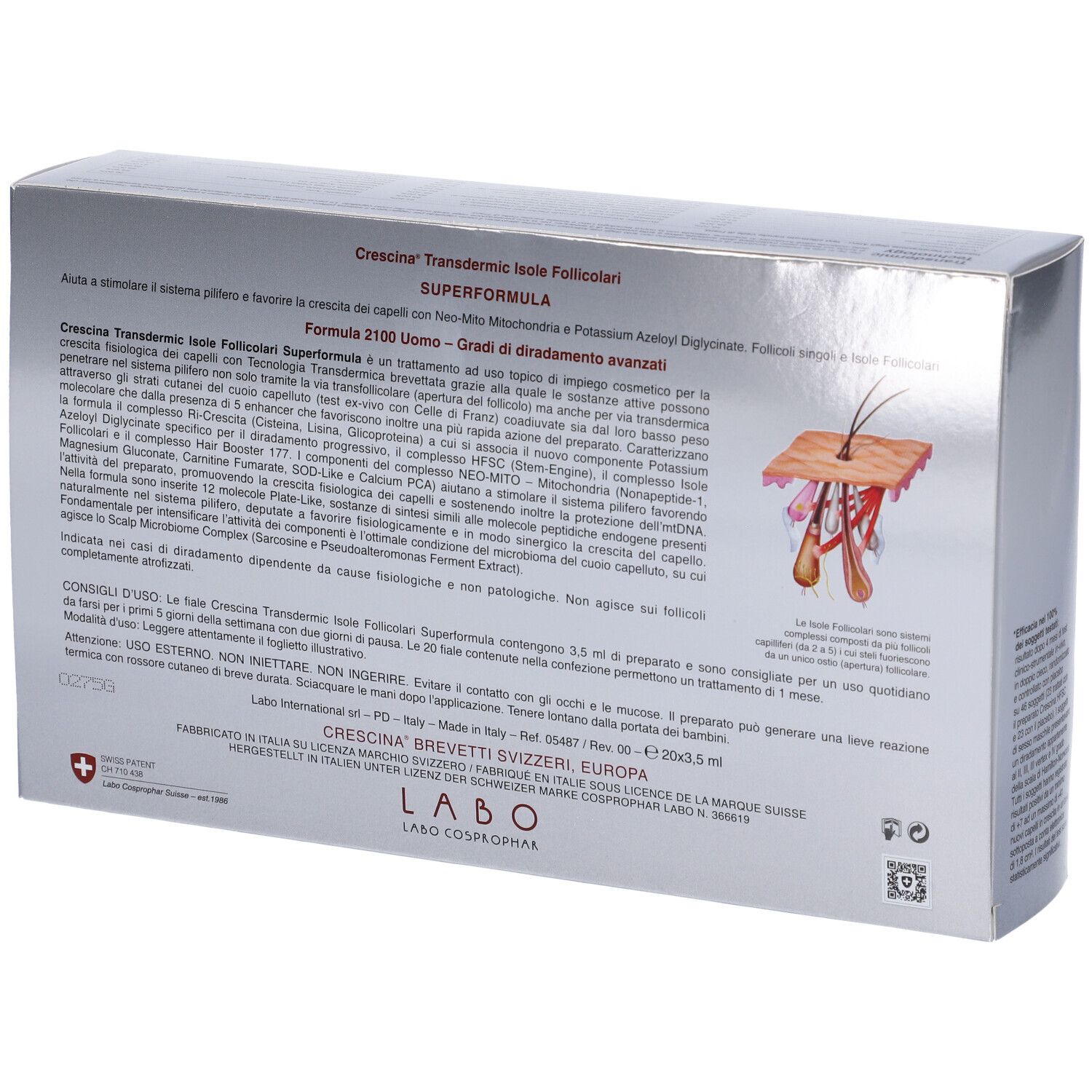 Labo Crescina Ri Crescita Super Formula 1300 Donna 40 Fiale 3,5ml