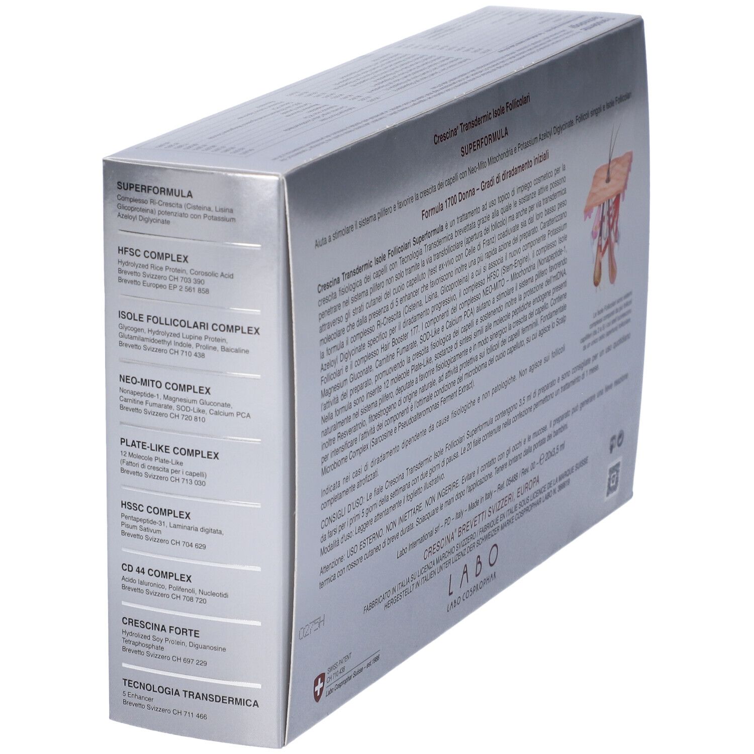 Crescina Isole Follicolari Super Formula 1700 Donna 20 Fiale 3,5 ml