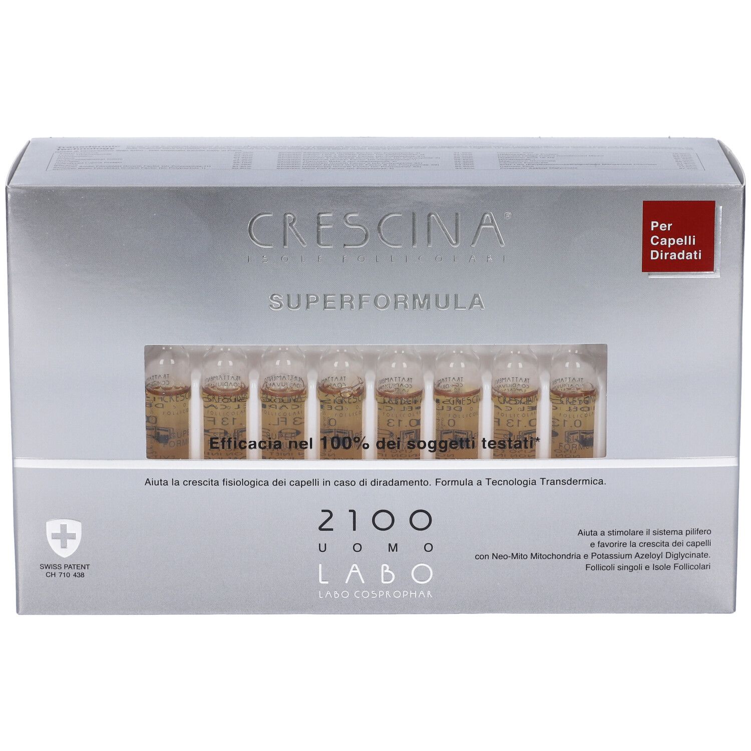 Crescina Isole Follicolari Super Formula 2100 Uomo 40 Fiale 3,5 ml