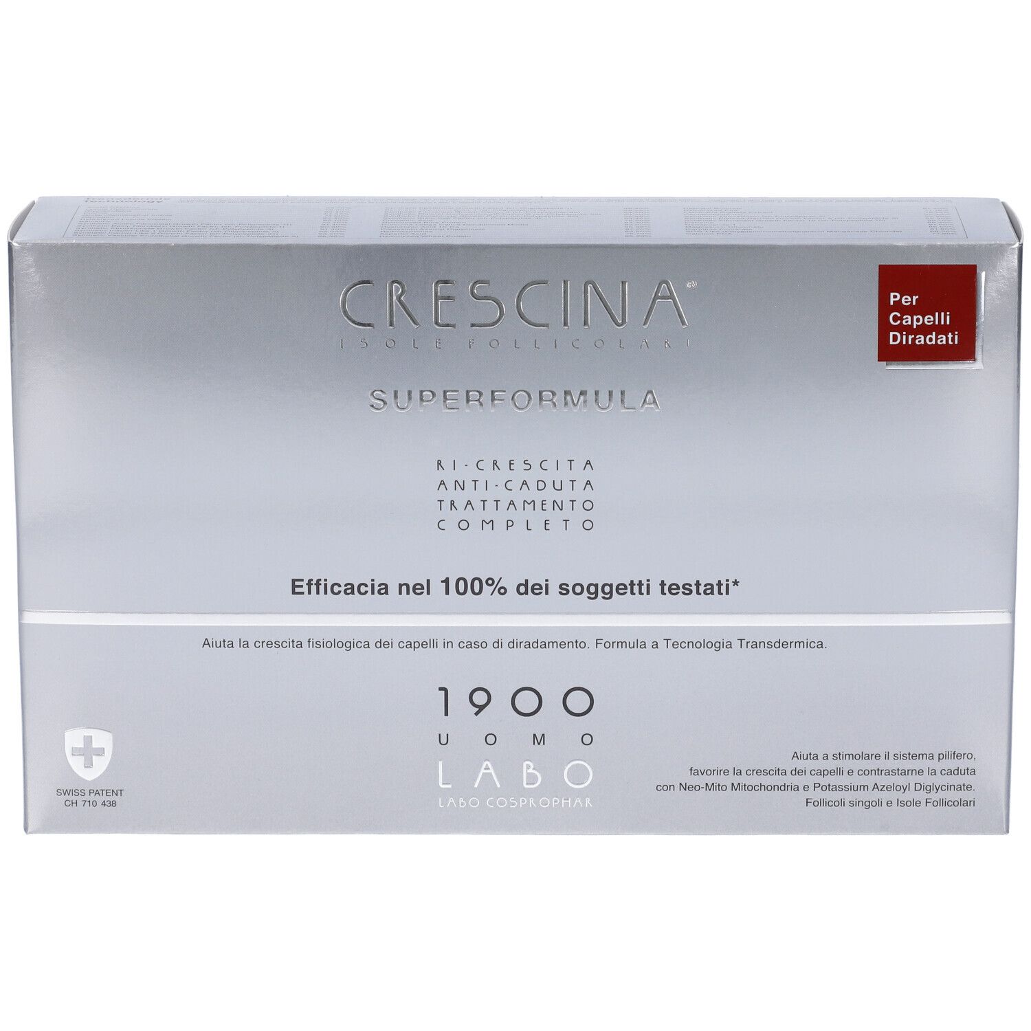 Crescina Isole Follicolari Super Formula 1900 Uomo Tc 10+10 Fiale 3,5 ml