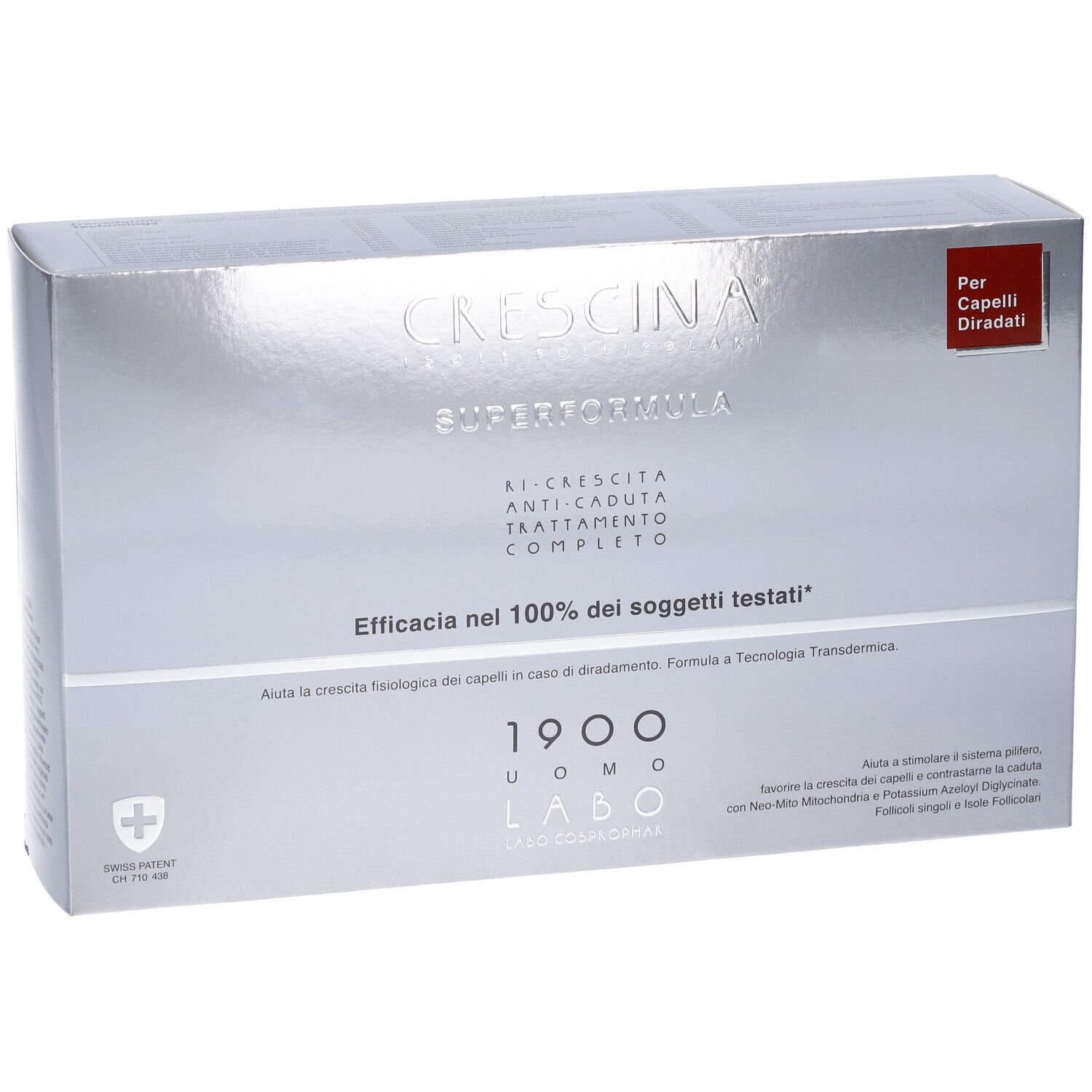 Crescina Isole Follicolari Super Formula 1900 Uomo Tc 10+10 Fiale 3,5 ml