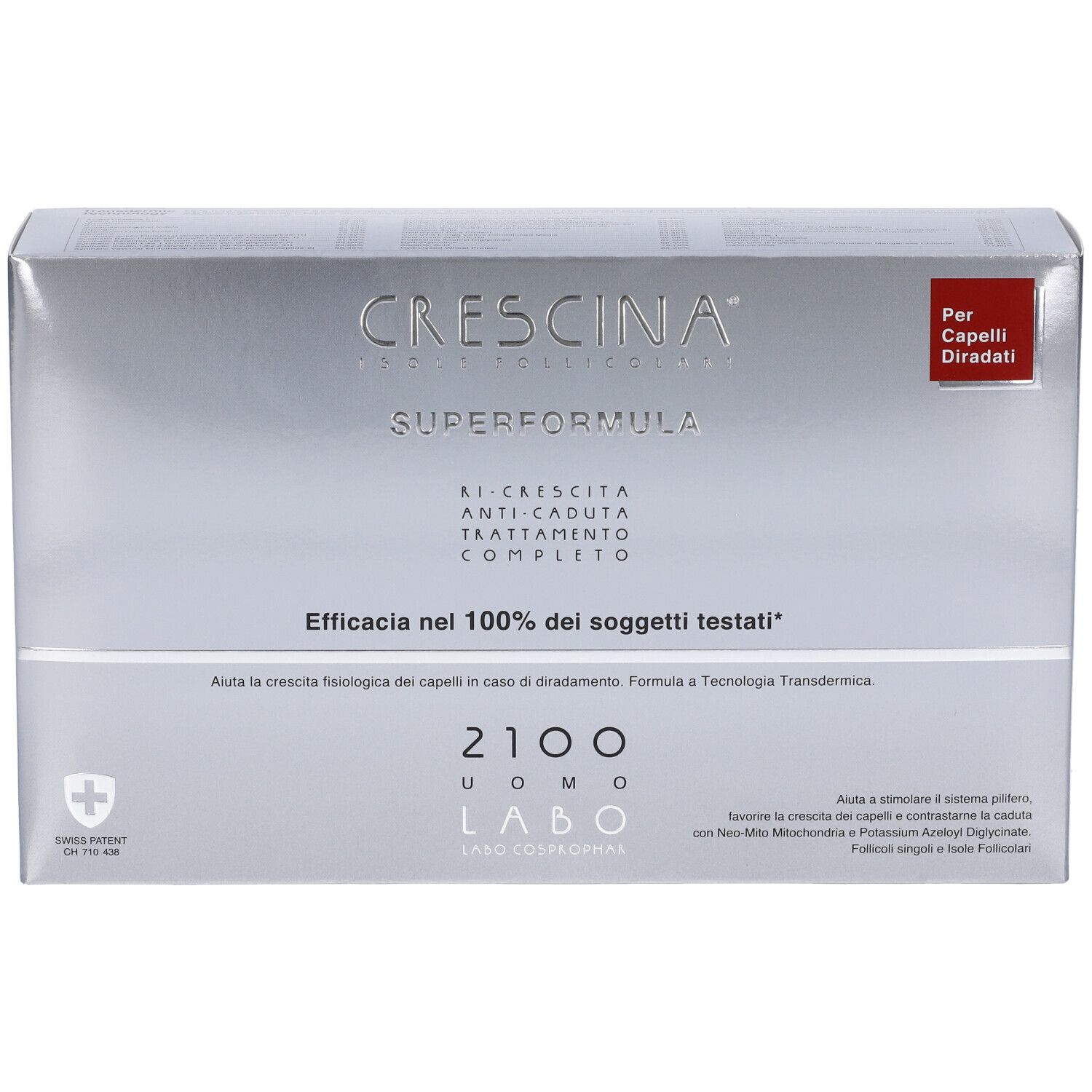 Crescina Isole Follicolari Super Formula 2100 Uomo Tc 10+10 Fiale 3,5 ml