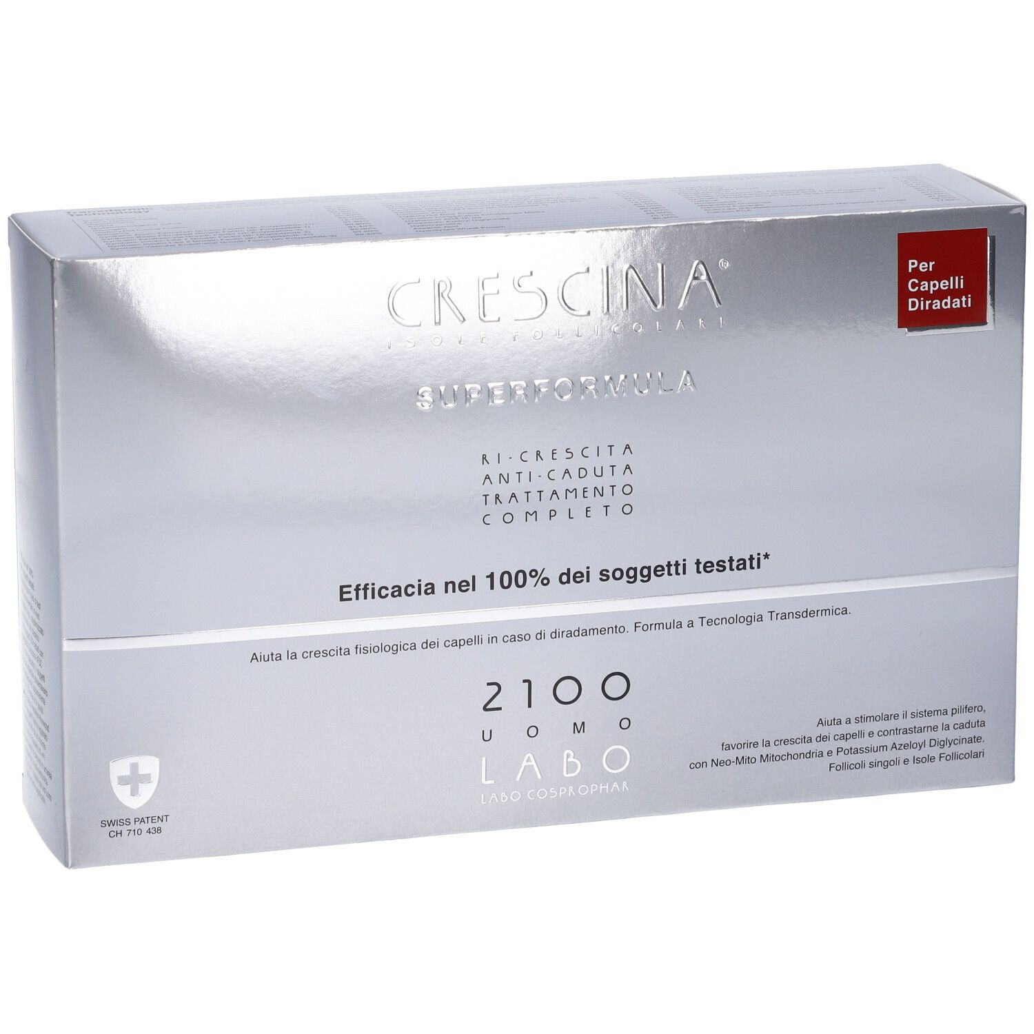 Crescina Isole Follicolari Super Formula 2100 Uomo Tc 10+10 Fiale 3,5 ml