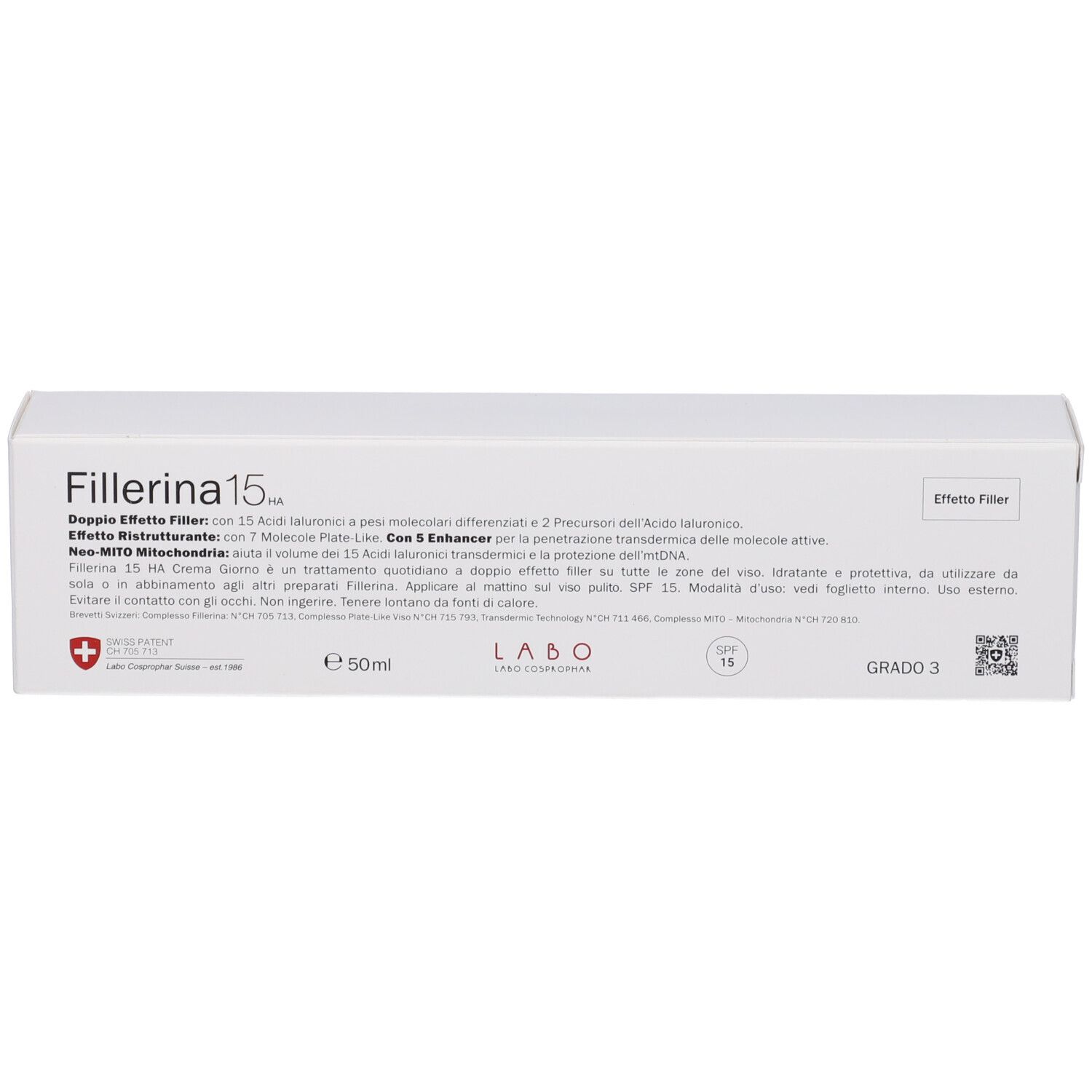 Fillerina 15 Ha Base Day Cream Grado 3 Tubo 50 ml
