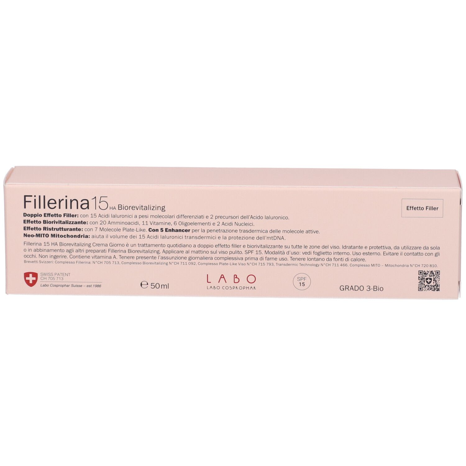 Fillerina 15 Ha Biorevitalizing Day Cream Grado 3 Bio Tubo 50 ml