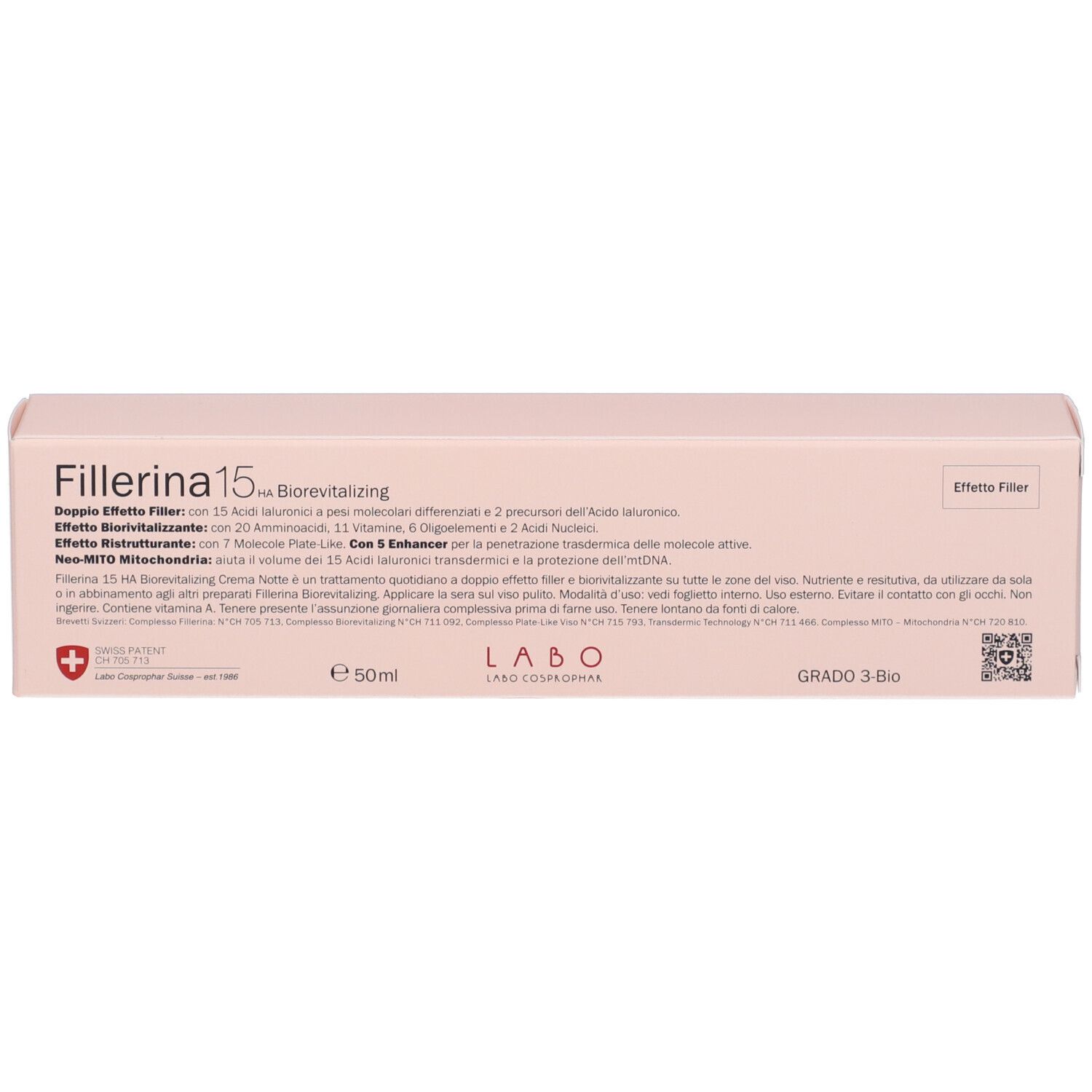 Fillerina 15 Ha Biorevitalizing Night Cream Grado 3 Bio Tubo 50 ml